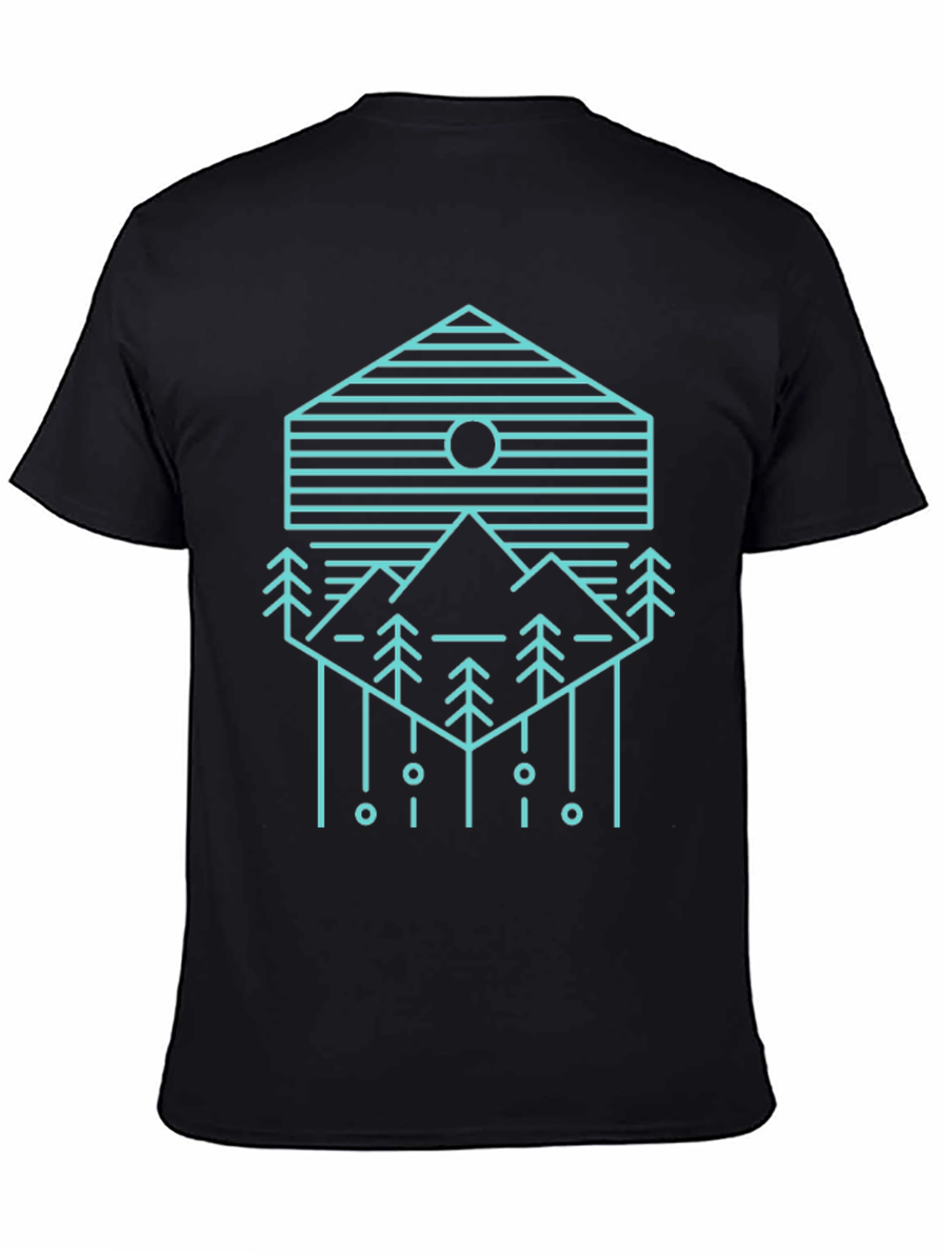 Geometric Mountain Scene Graphic Tee