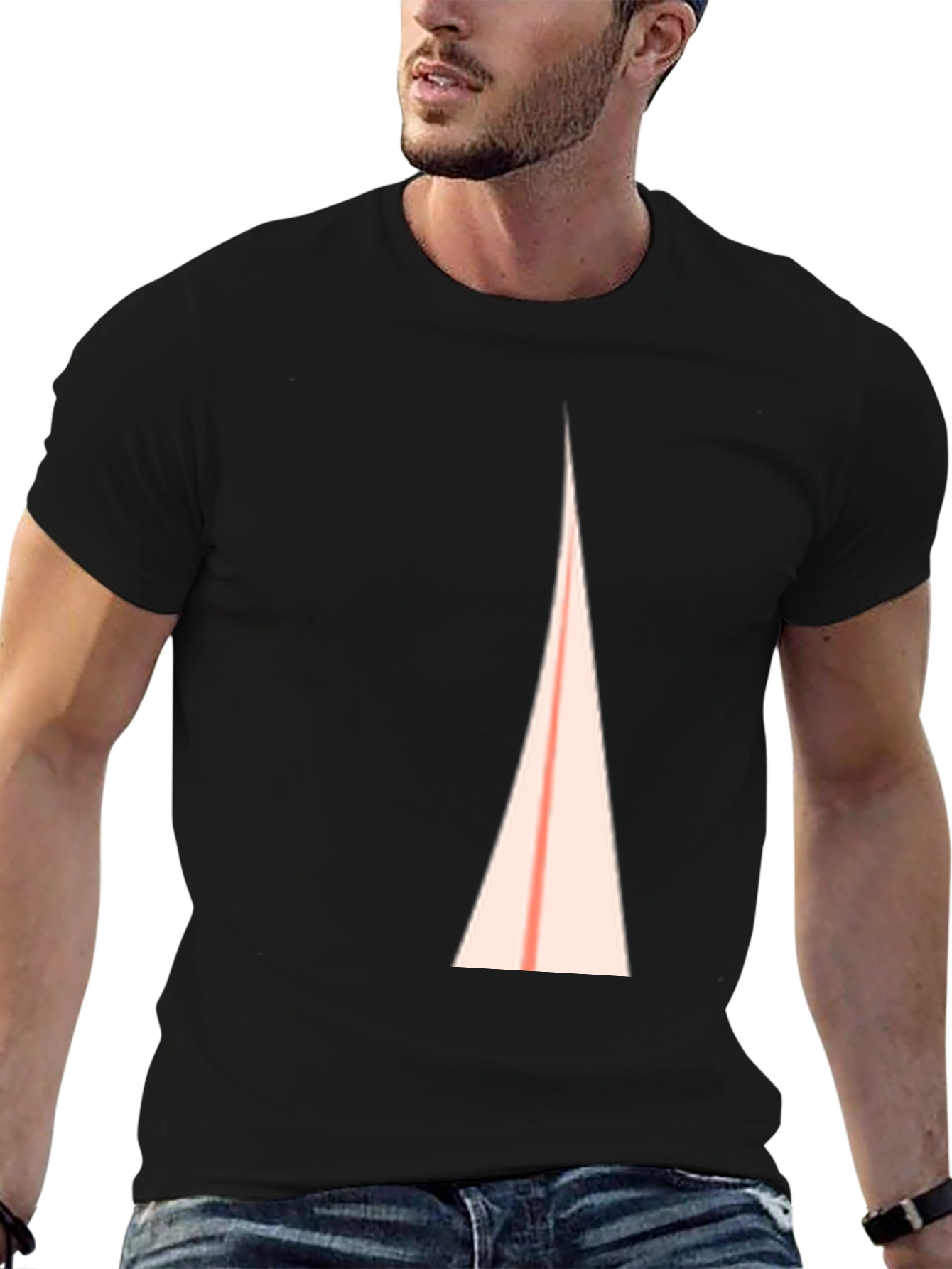 Abstract Triangle Graphic Tee - Modern Casual Shirt