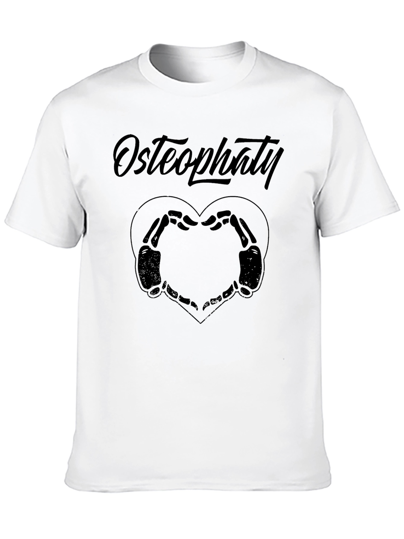Osteopathy Skeleton Hand Heart Graphic Tee