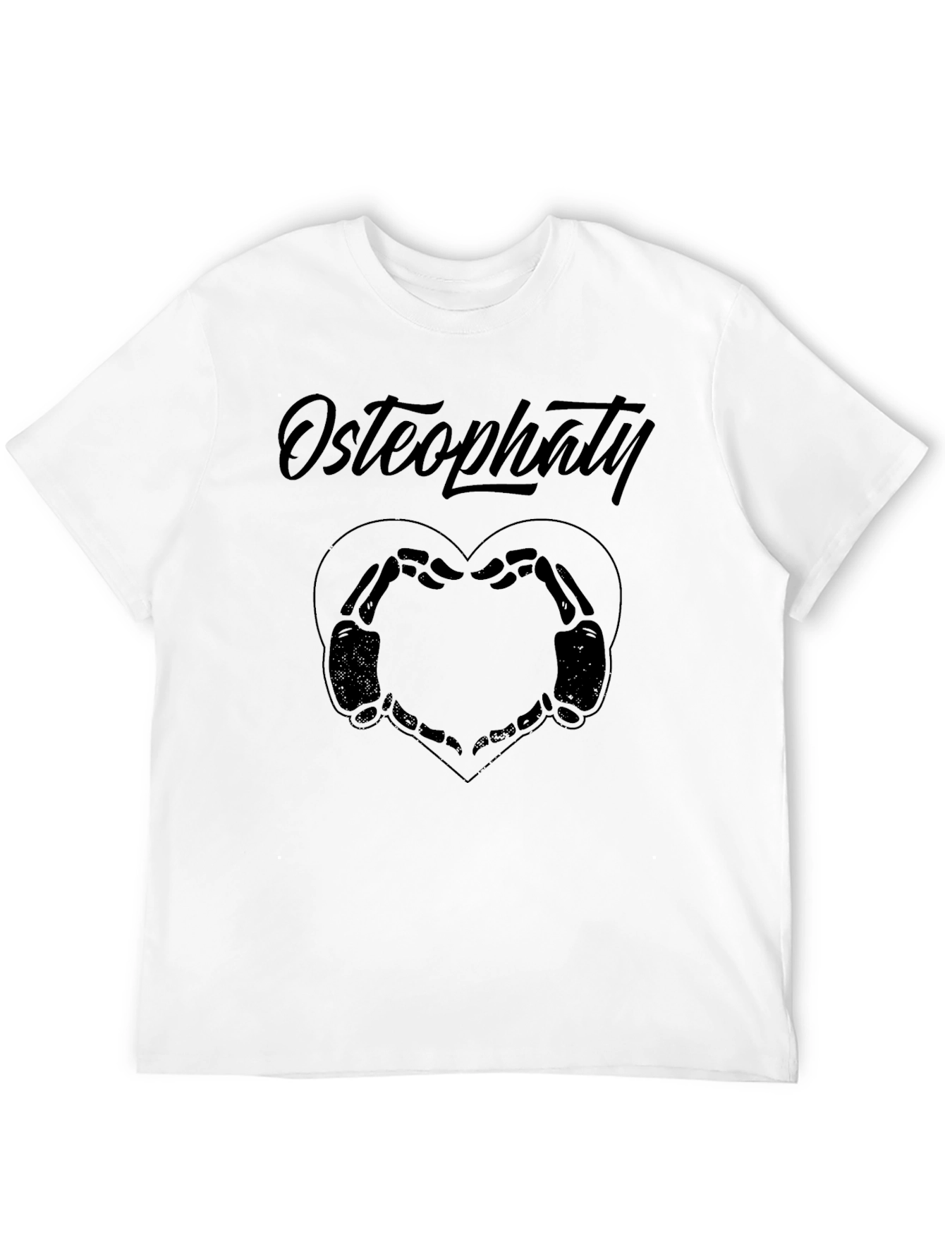 Osteopathy Skeleton Hand Heart Graphic Tee
