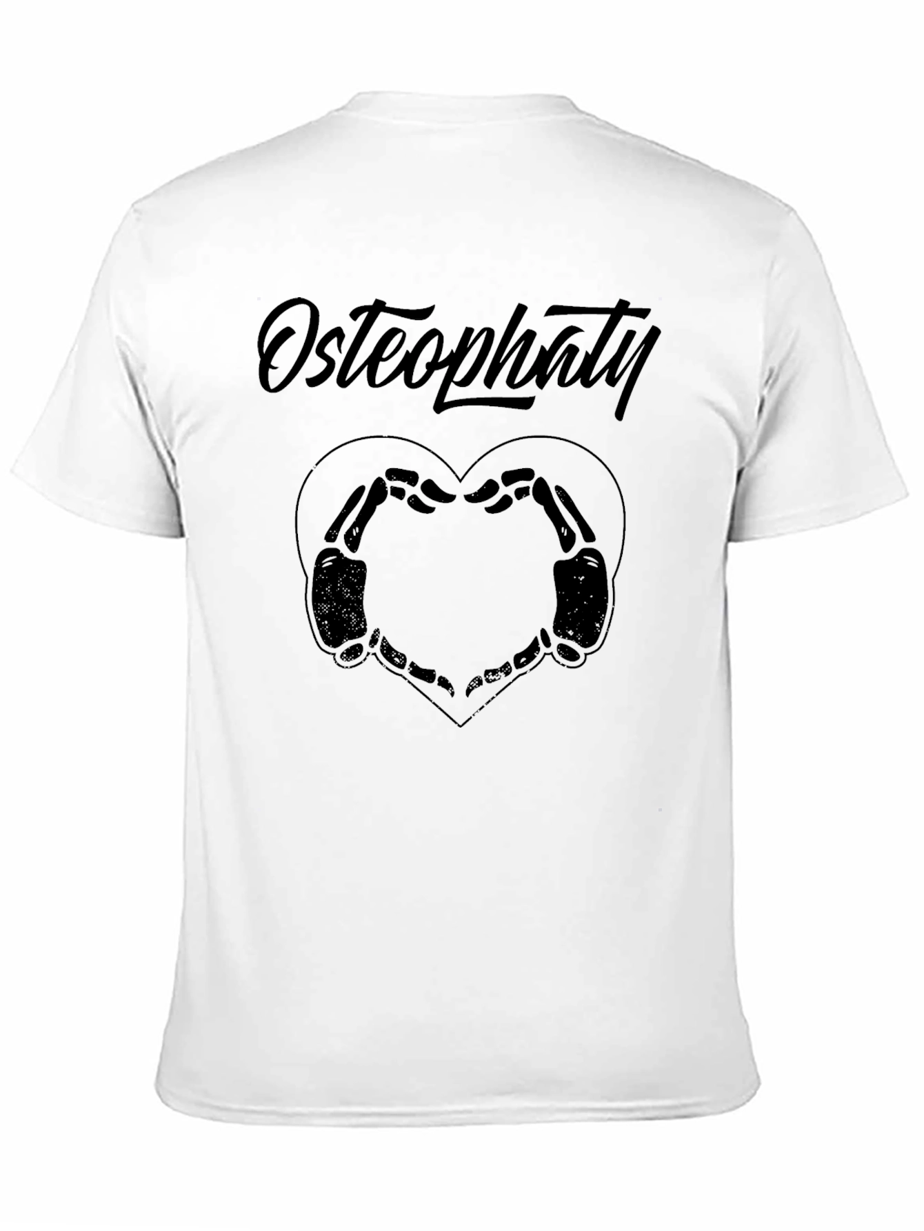 Osteopathy Skeleton Hand Heart Graphic Tee
