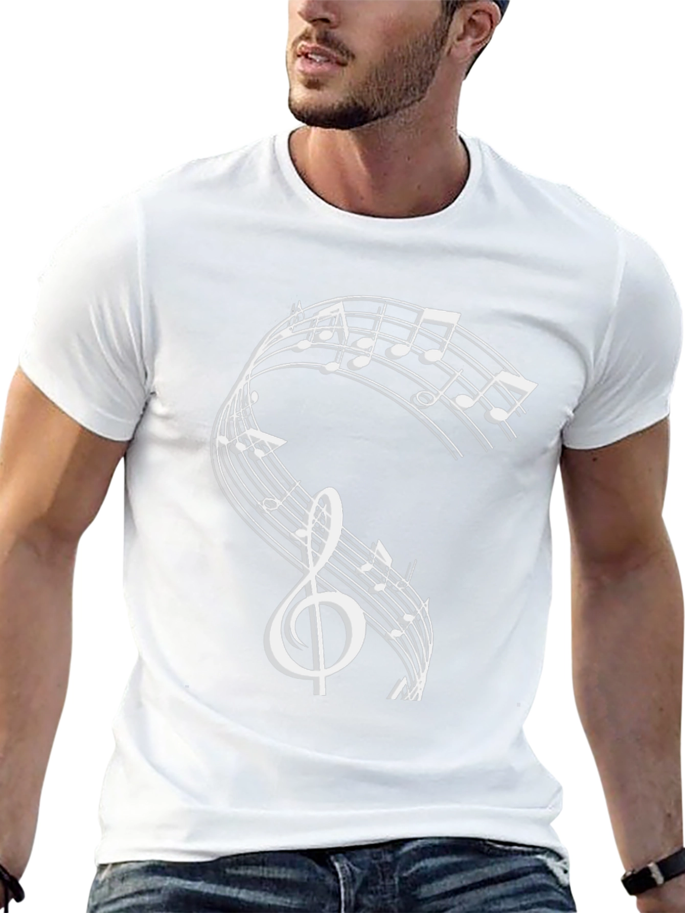 Musical Notes Graphic Tee - Black T-Shirt
