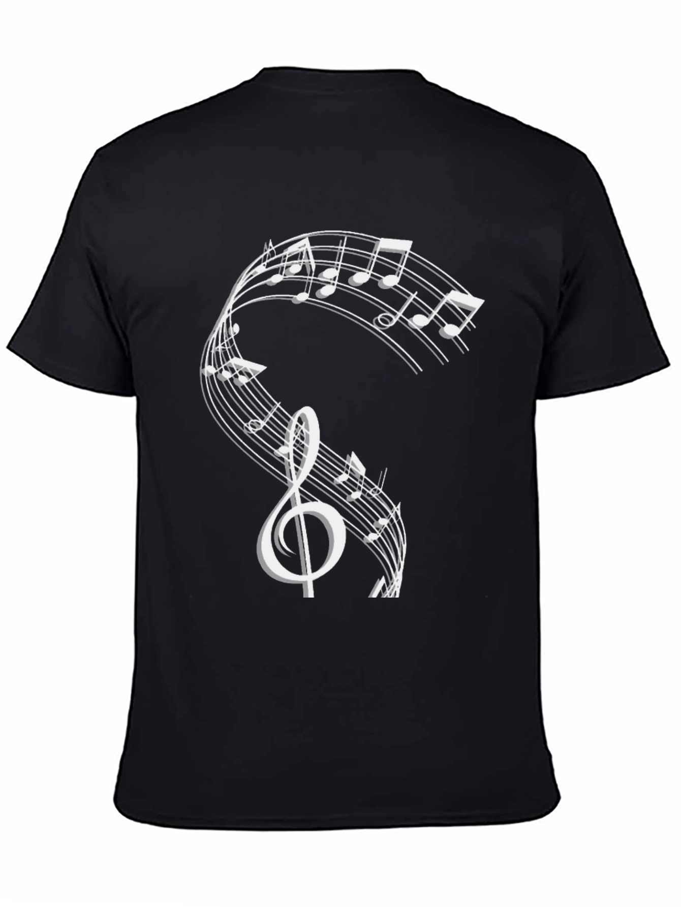 Musical Notes Graphic Tee - Black T-Shirt