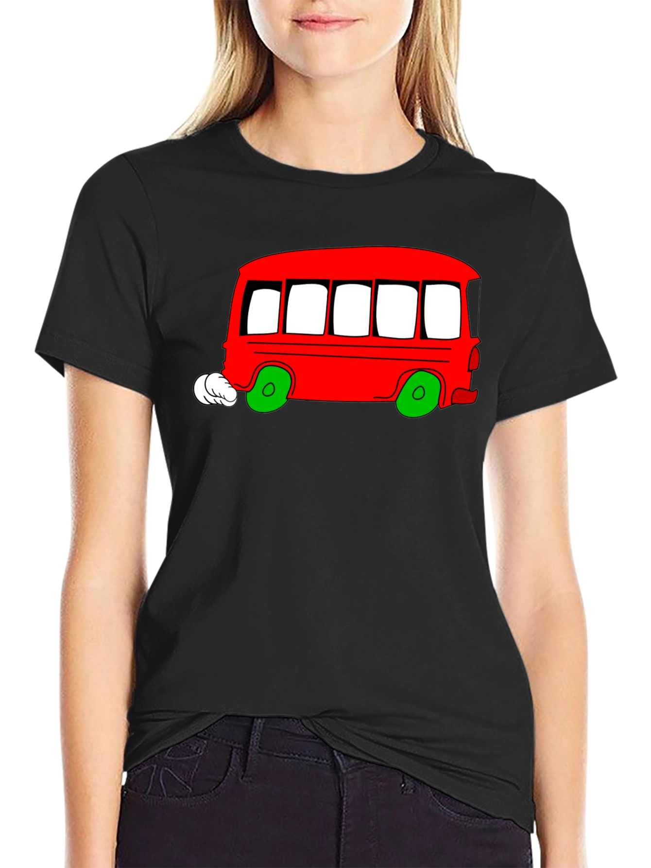 Cartoon Bus Graphic T-Shirt