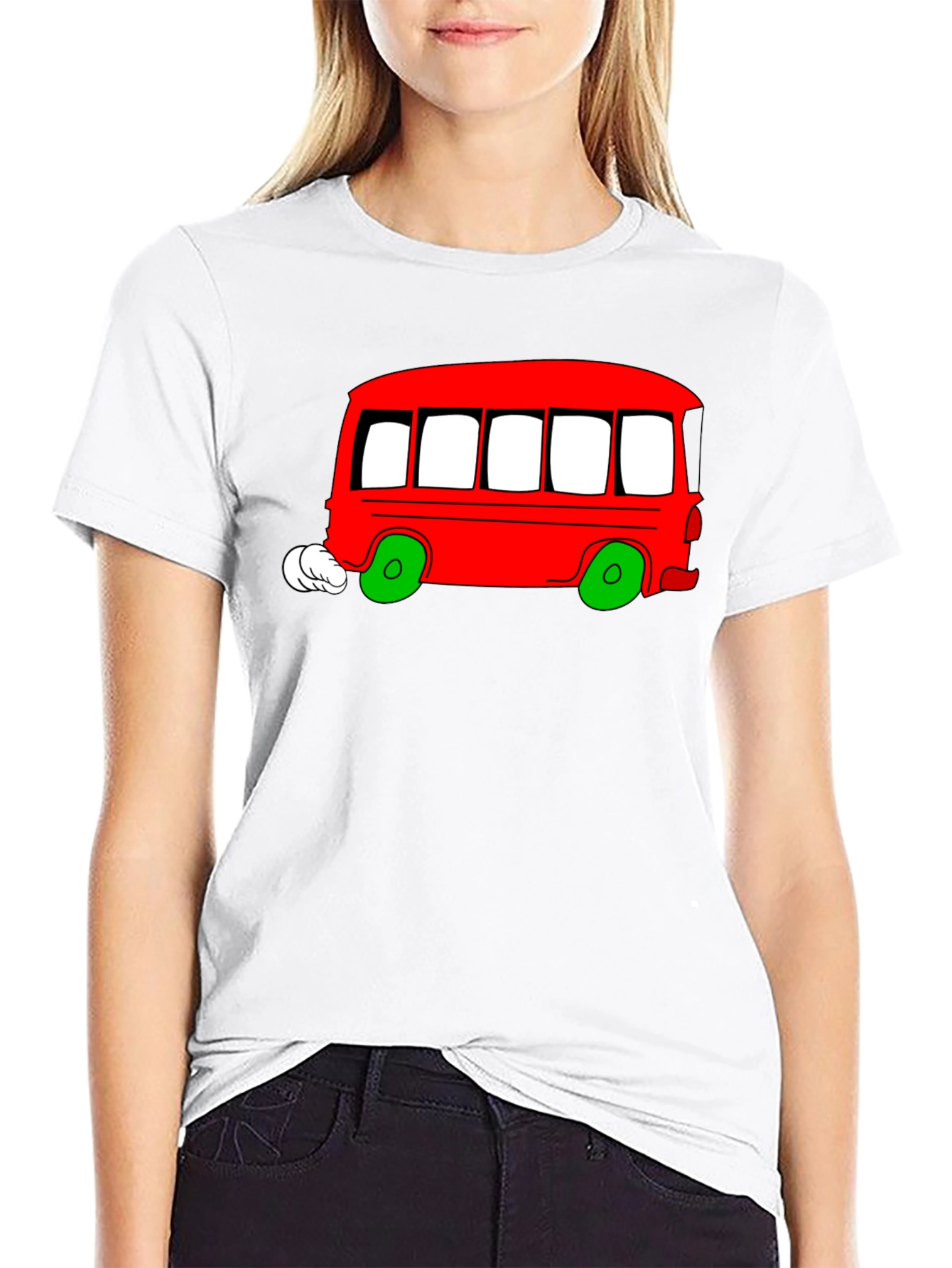Cartoon Bus Graphic T-Shirt