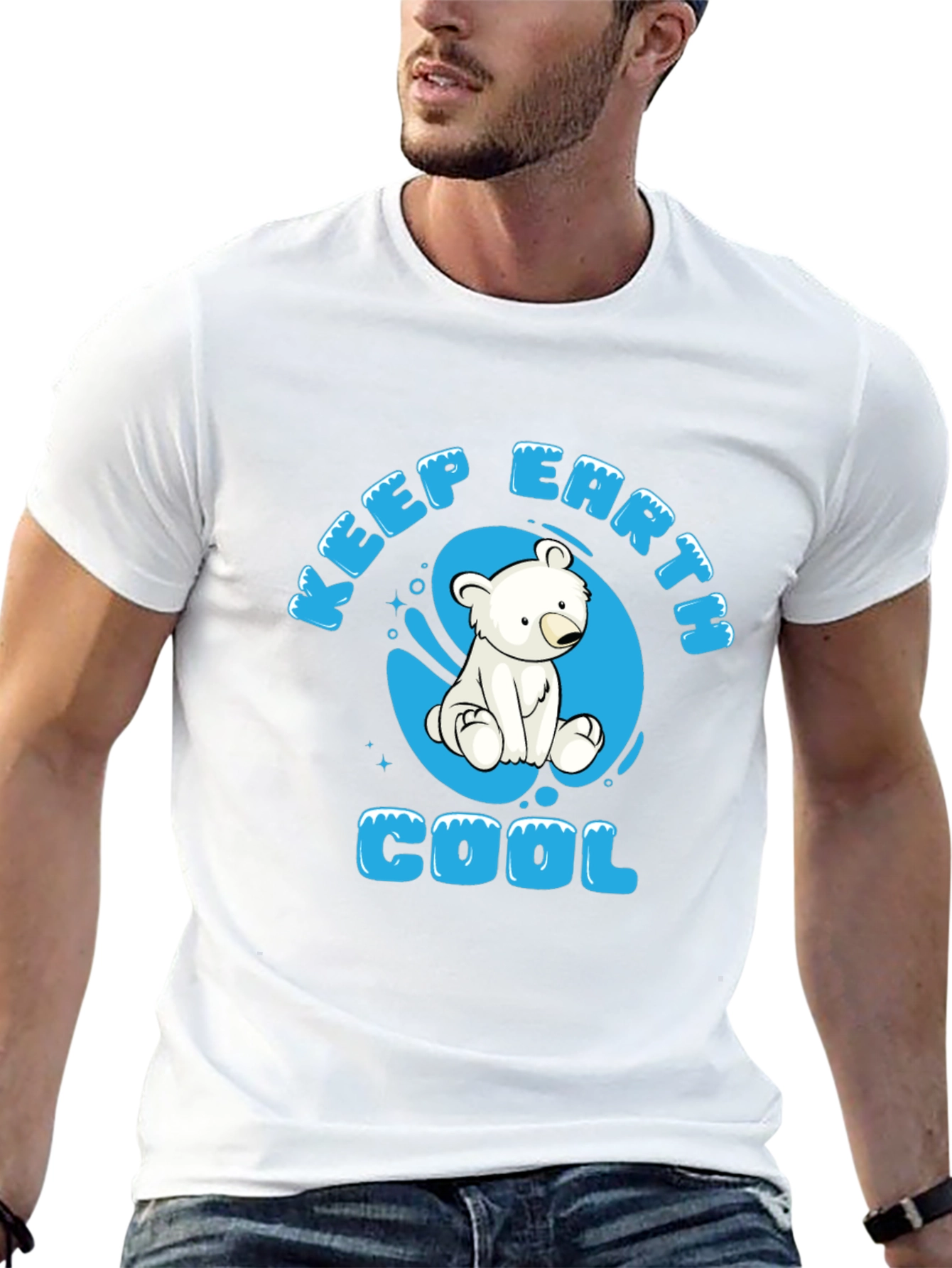 Keep Earth Cool Polar Bear Graphic Tee