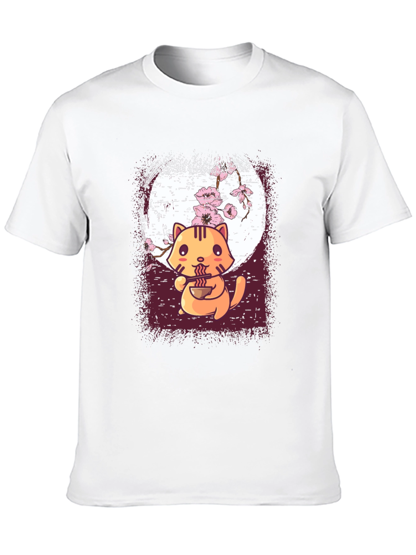 Ramen Cat Graphic Tee - Cute Anime Style