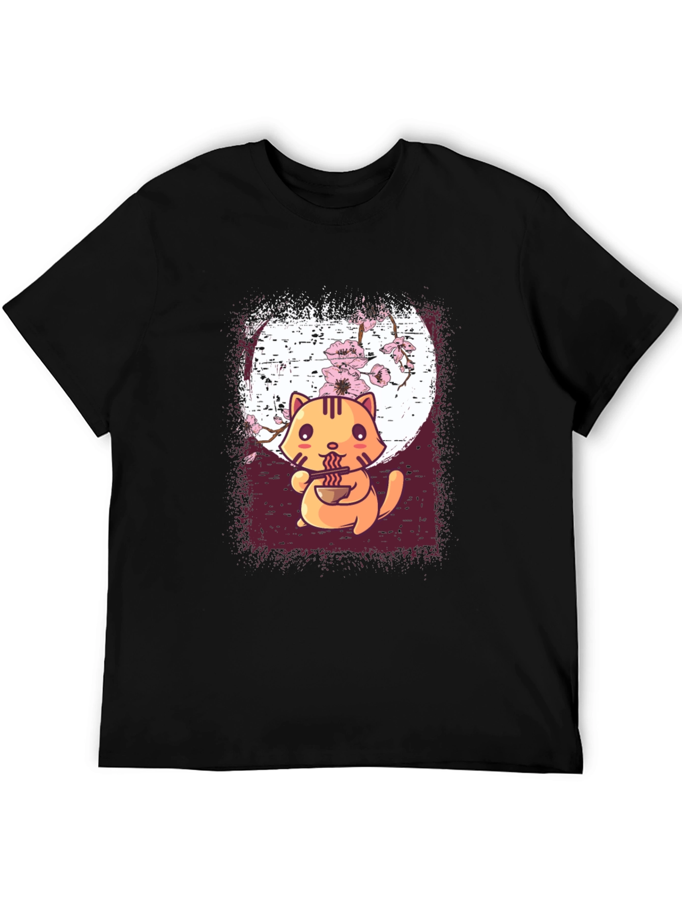 Ramen Cat Graphic Tee - Cute Anime Style