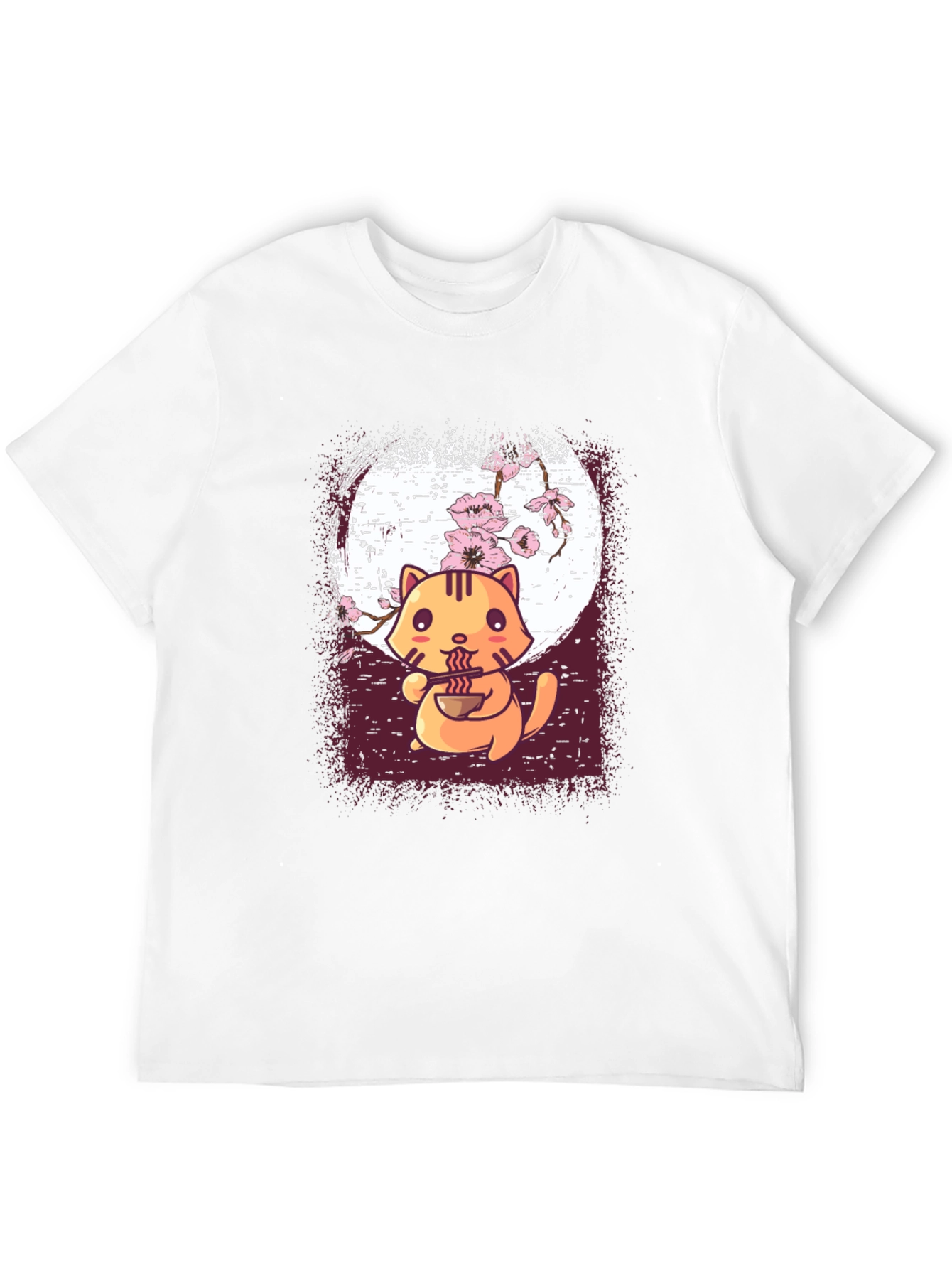 Ramen Cat Graphic Tee - Cute Anime Style