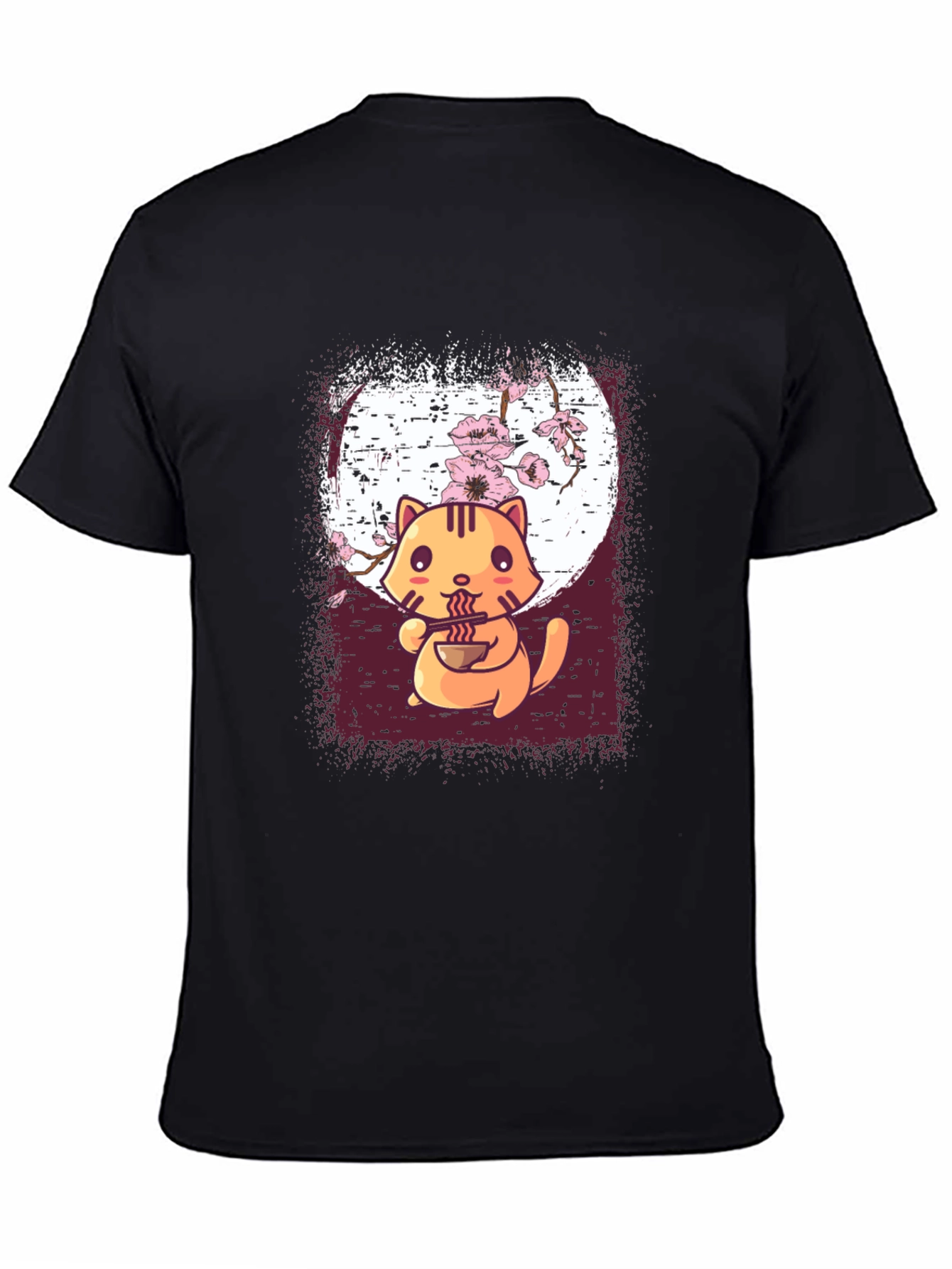 Ramen Cat Graphic Tee - Cute Anime Style
