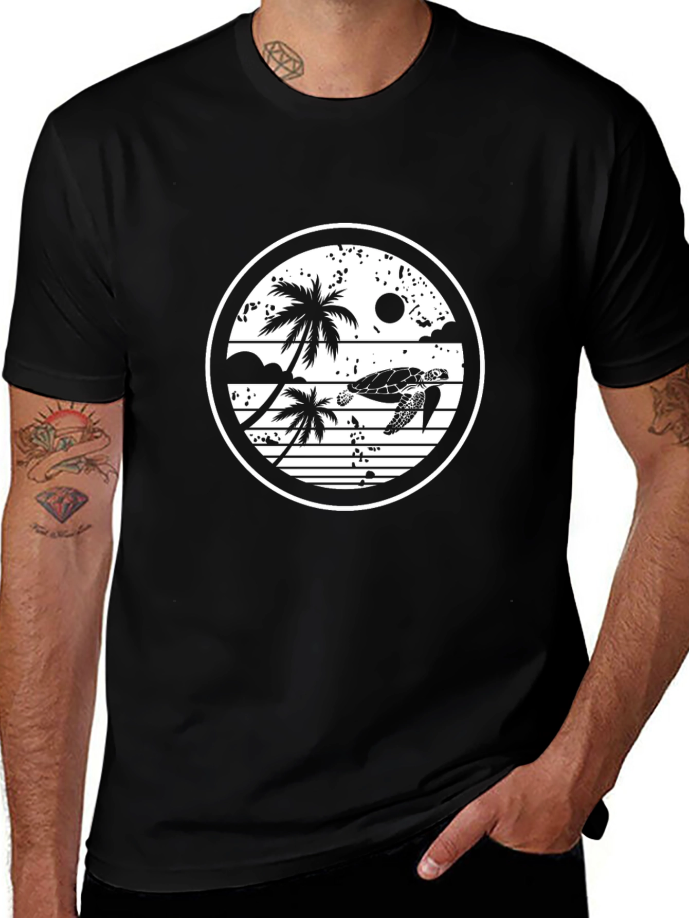Turtle Palm Graphic T-Shirt