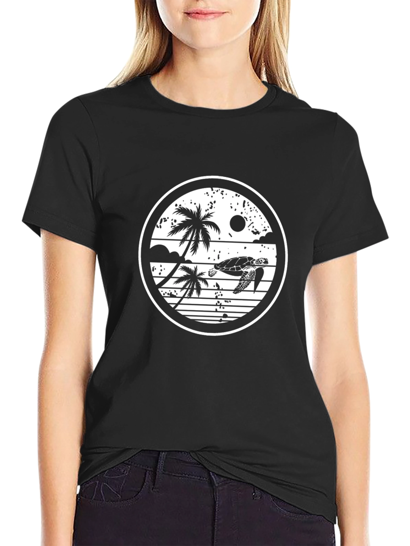 Turtle Palm Graphic T-Shirt