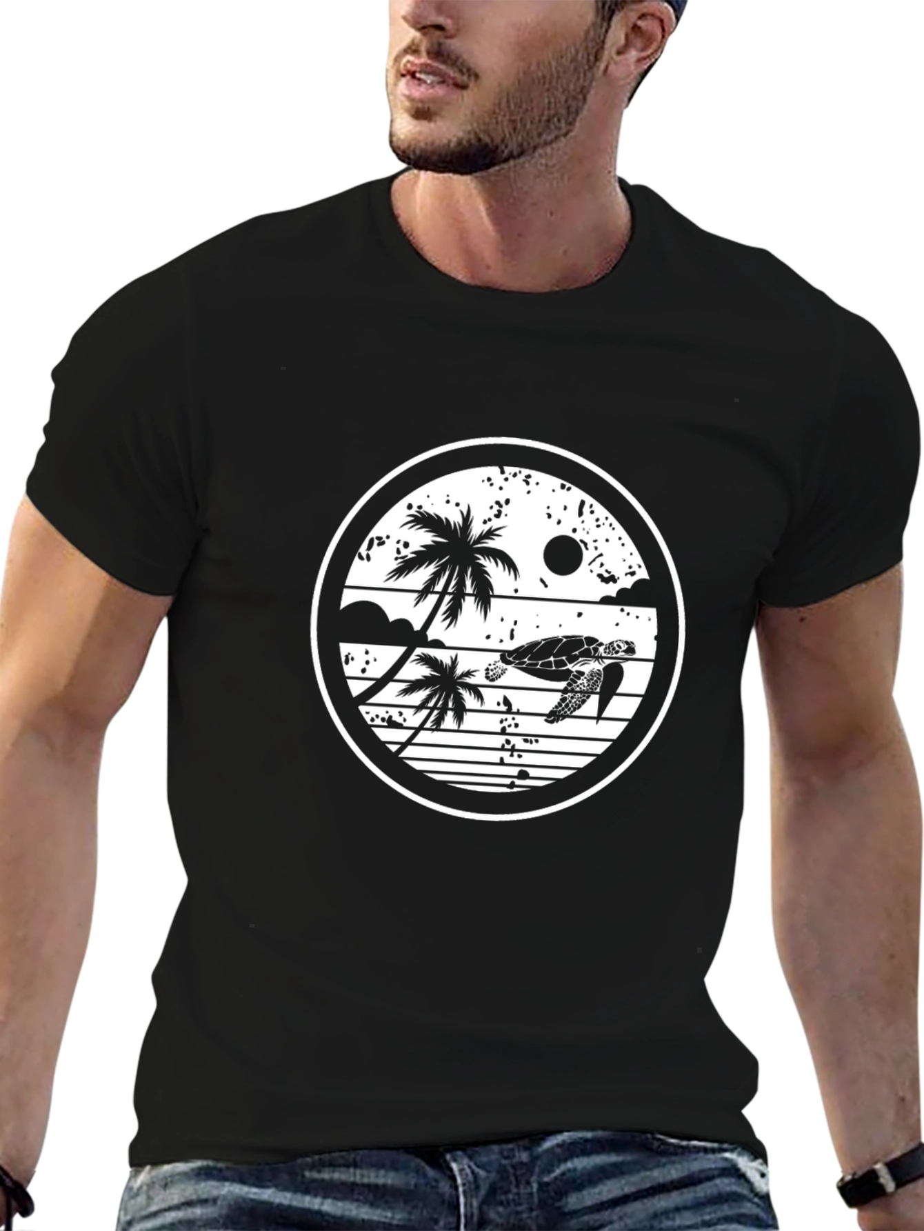 Turtle Palm Graphic T-Shirt