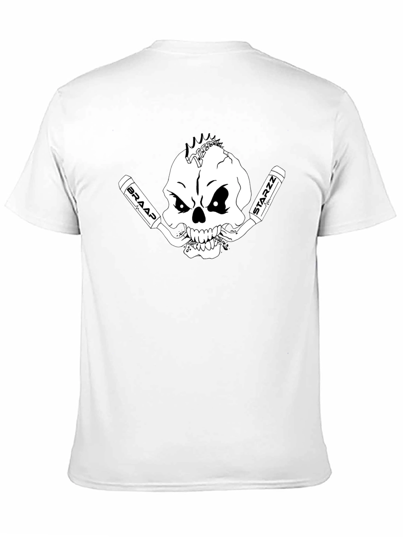Skull & Exhaust Pipes Graphic Tee - Black