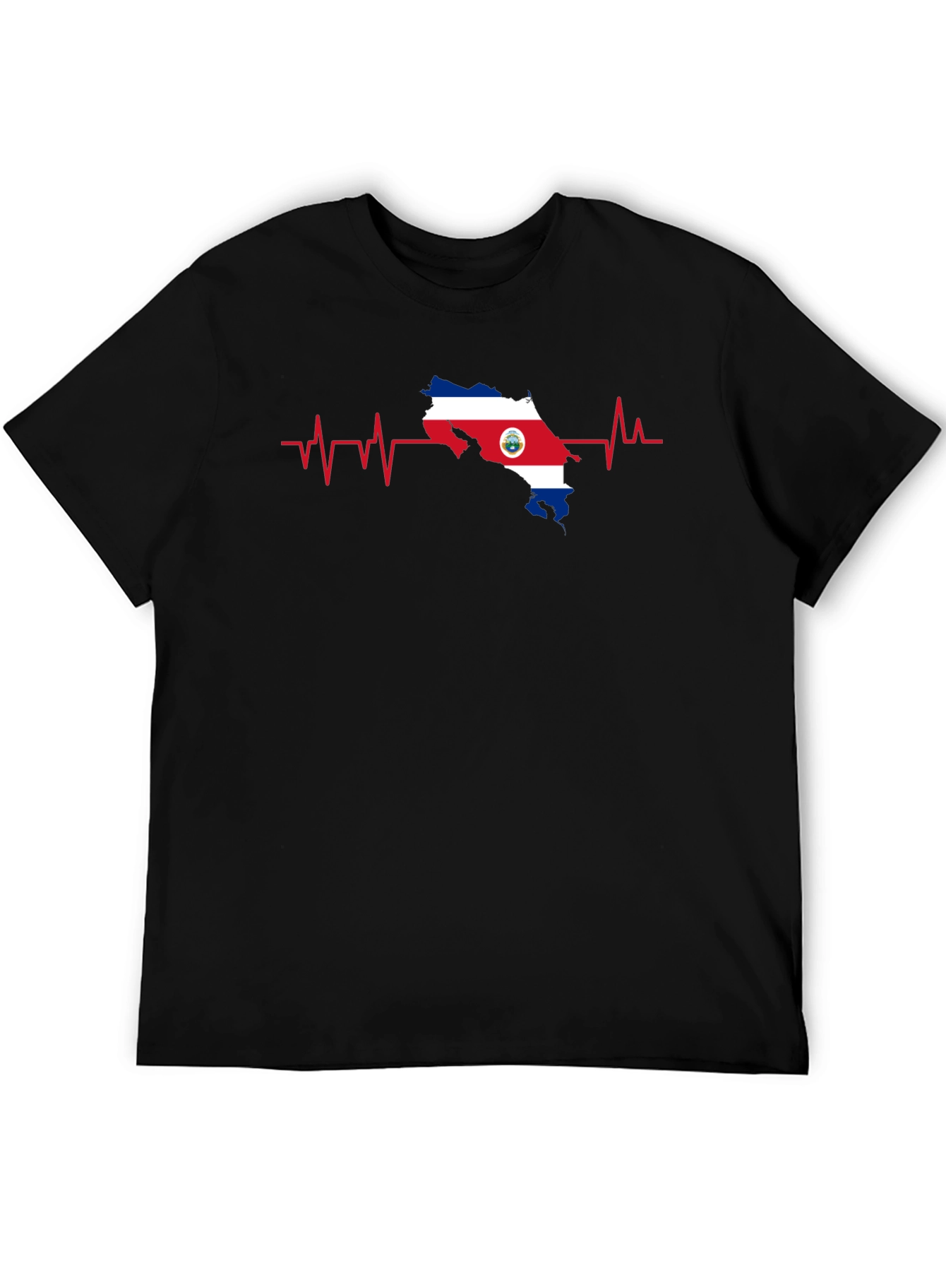 Costa Rica Heartbeat Flag T-Shirt