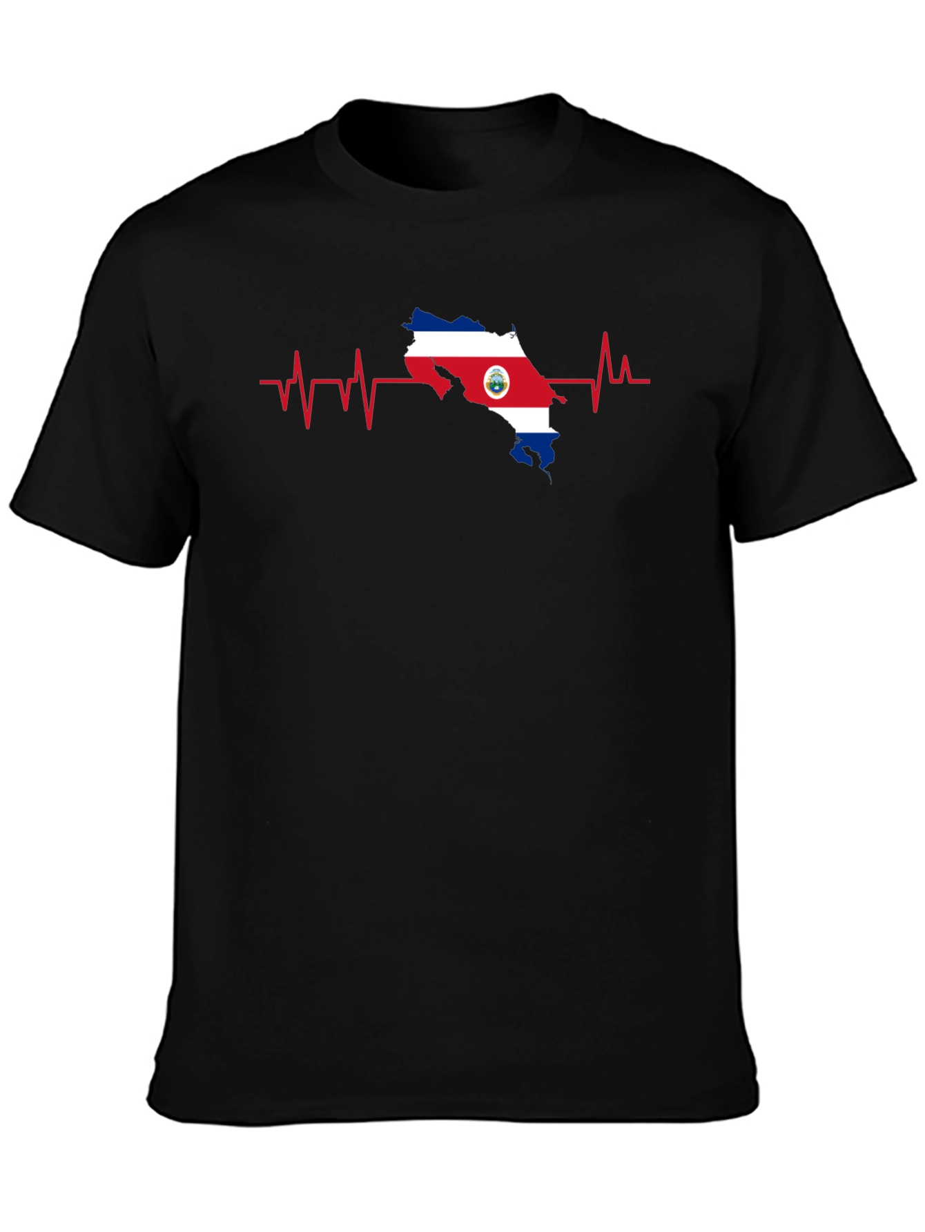 Costa Rica Heartbeat Flag T-Shirt