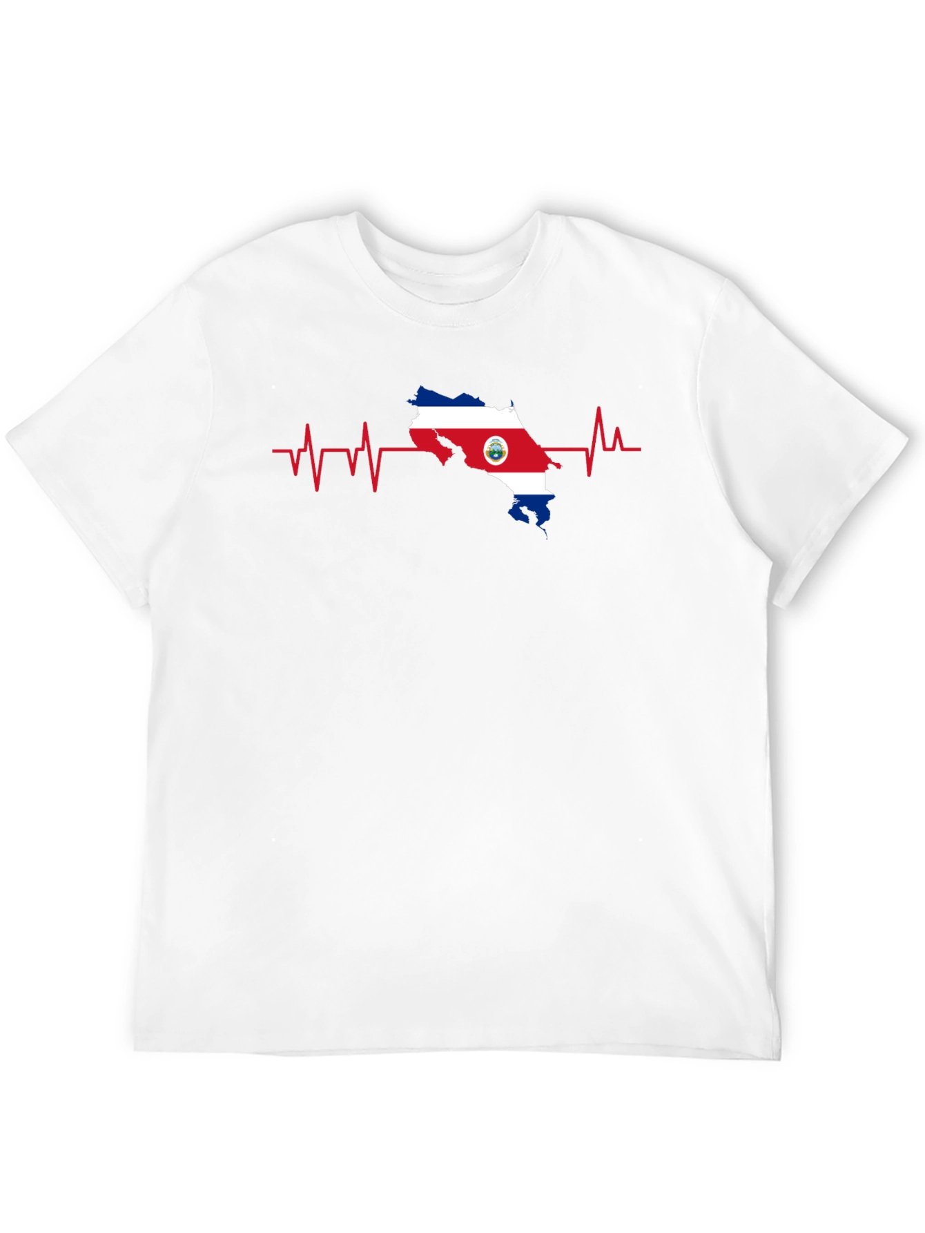 Costa Rica Heartbeat Flag T-Shirt