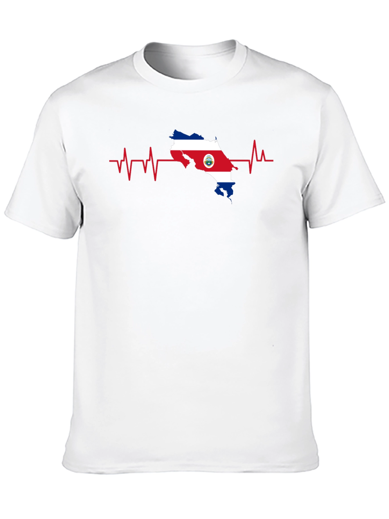 Costa Rica Heartbeat Flag T-Shirt