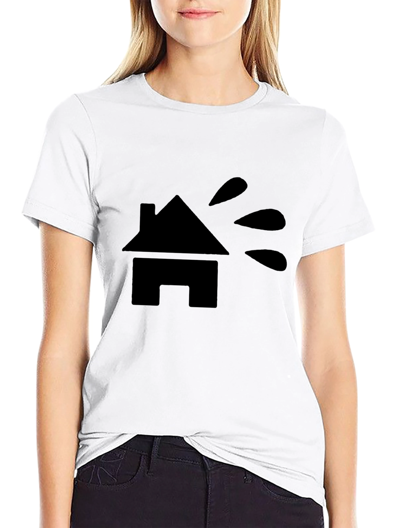 Modern House Graphic T-Shirt - Black