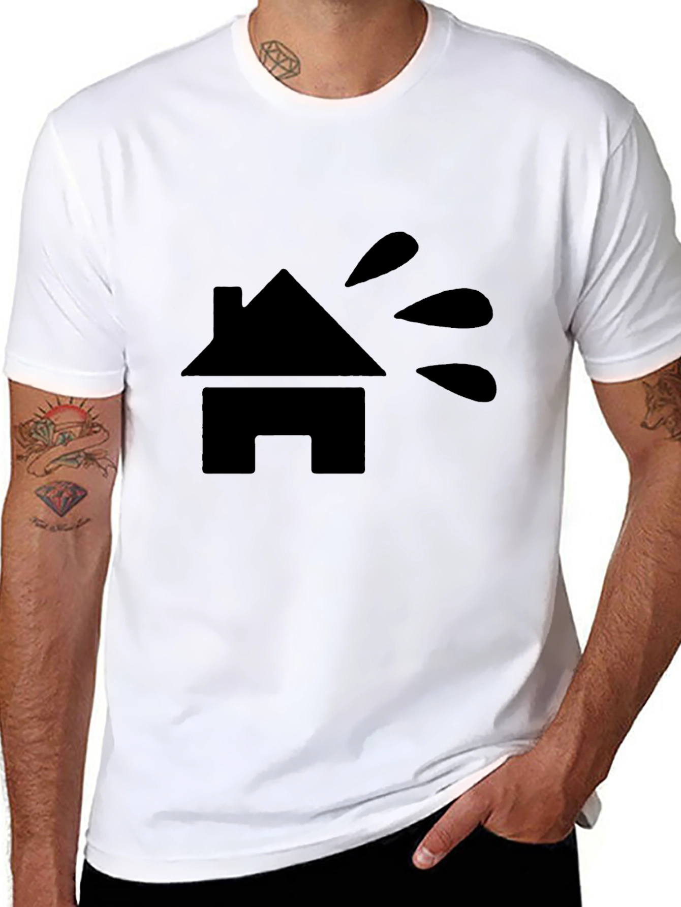 Modern House Graphic T-Shirt - Black