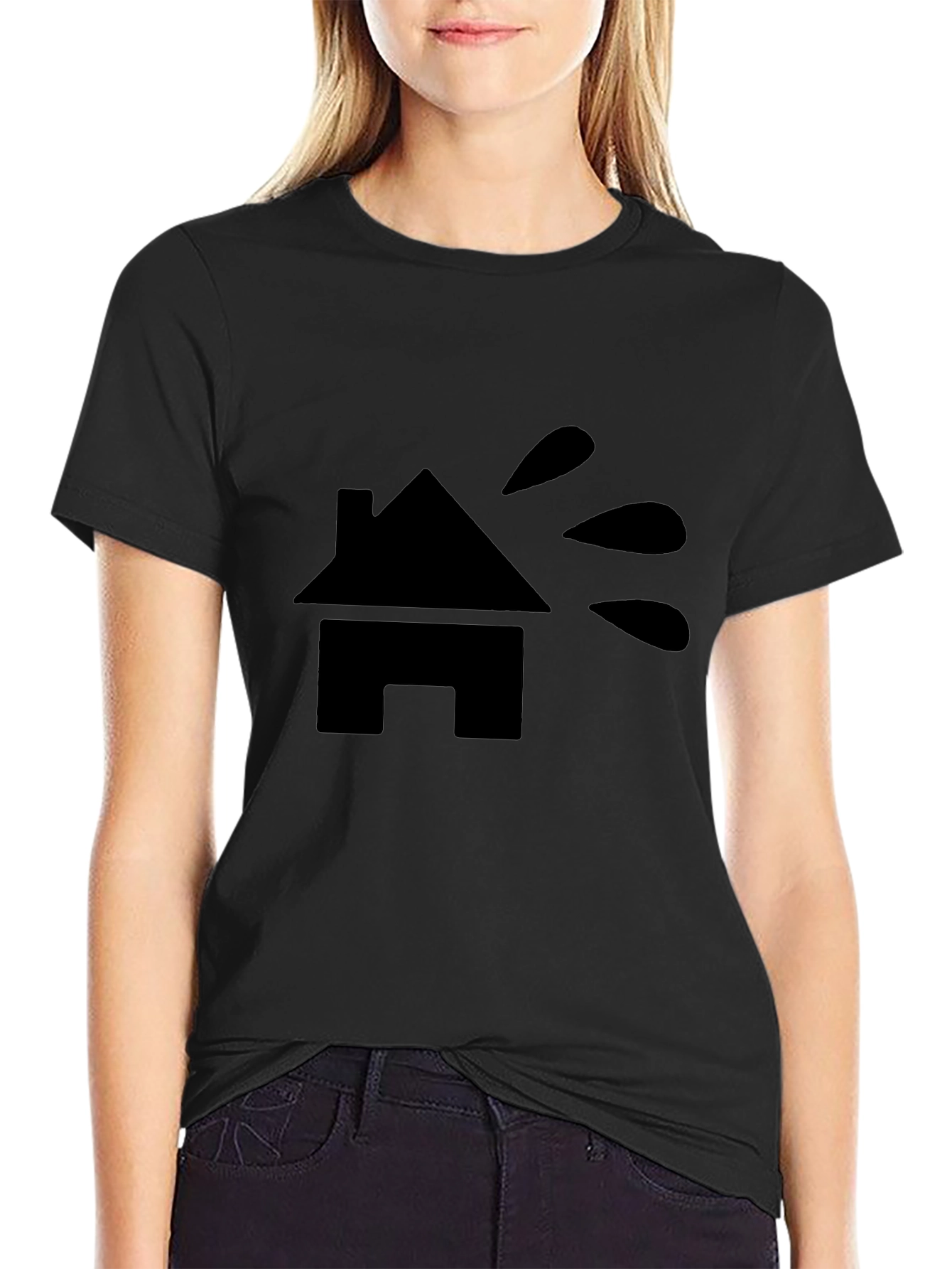 Modern House Graphic T-Shirt - Black