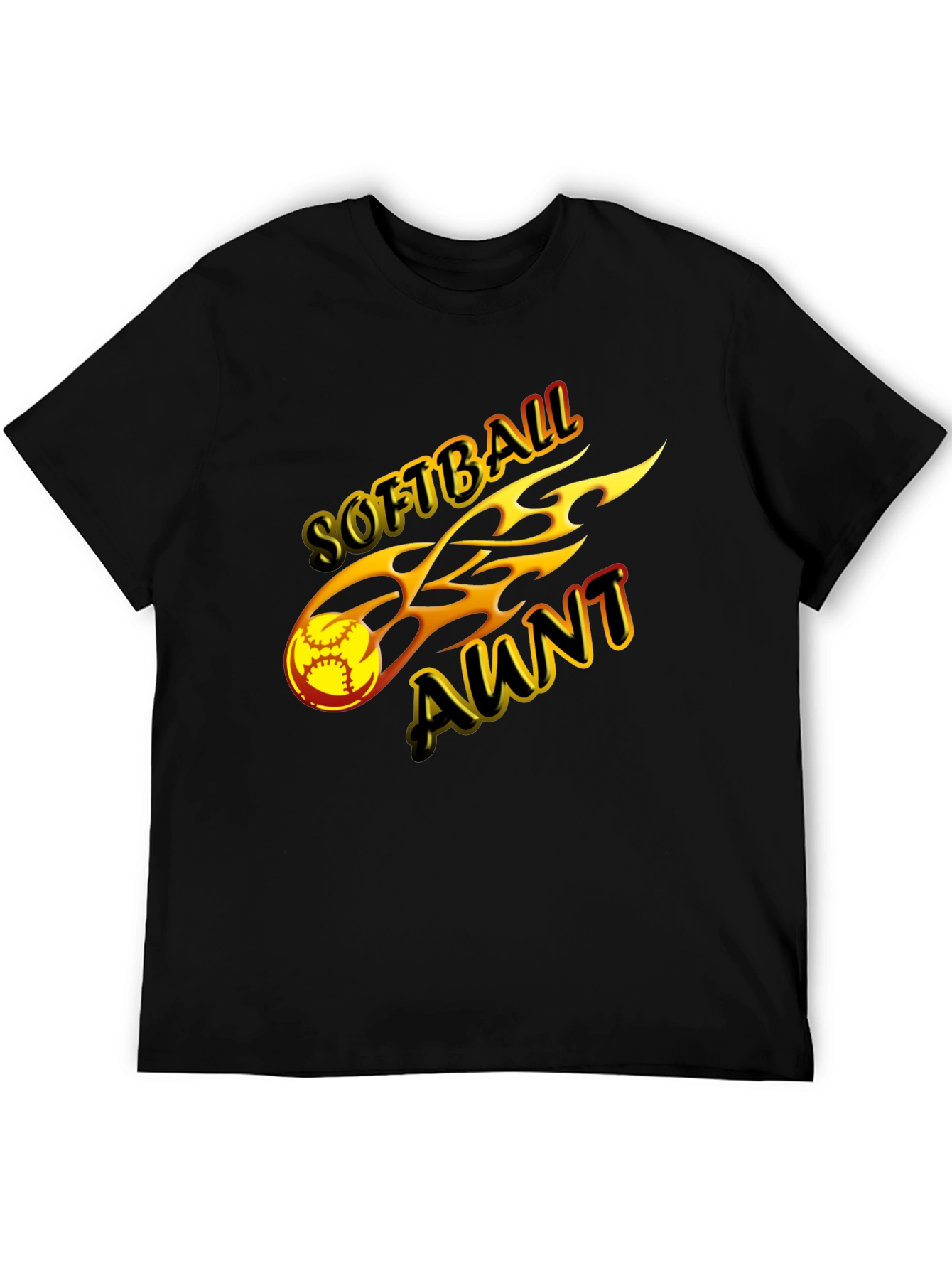 Softball Aunt Graphic Tee - Black