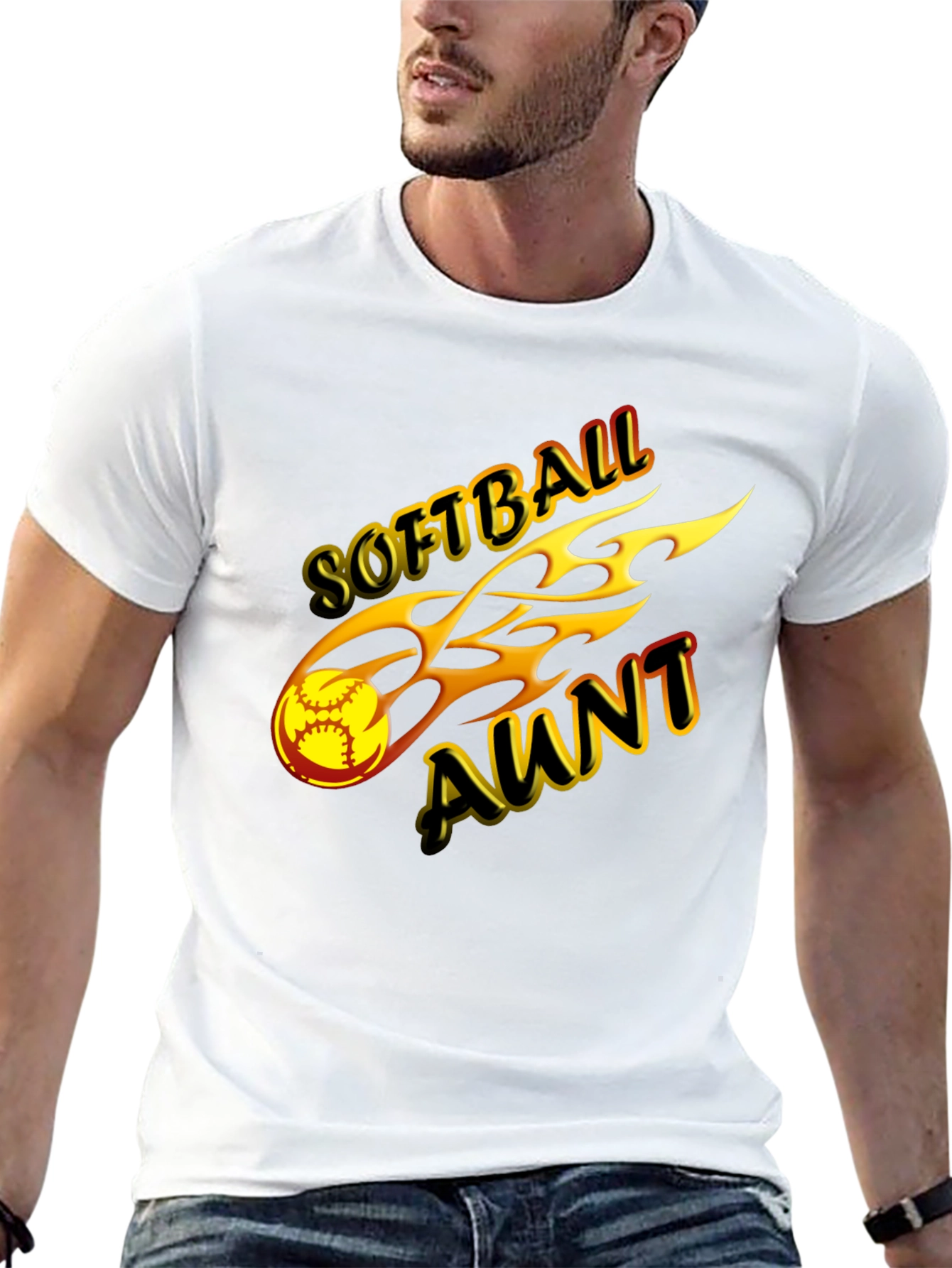 Softball Aunt Graphic Tee - Black