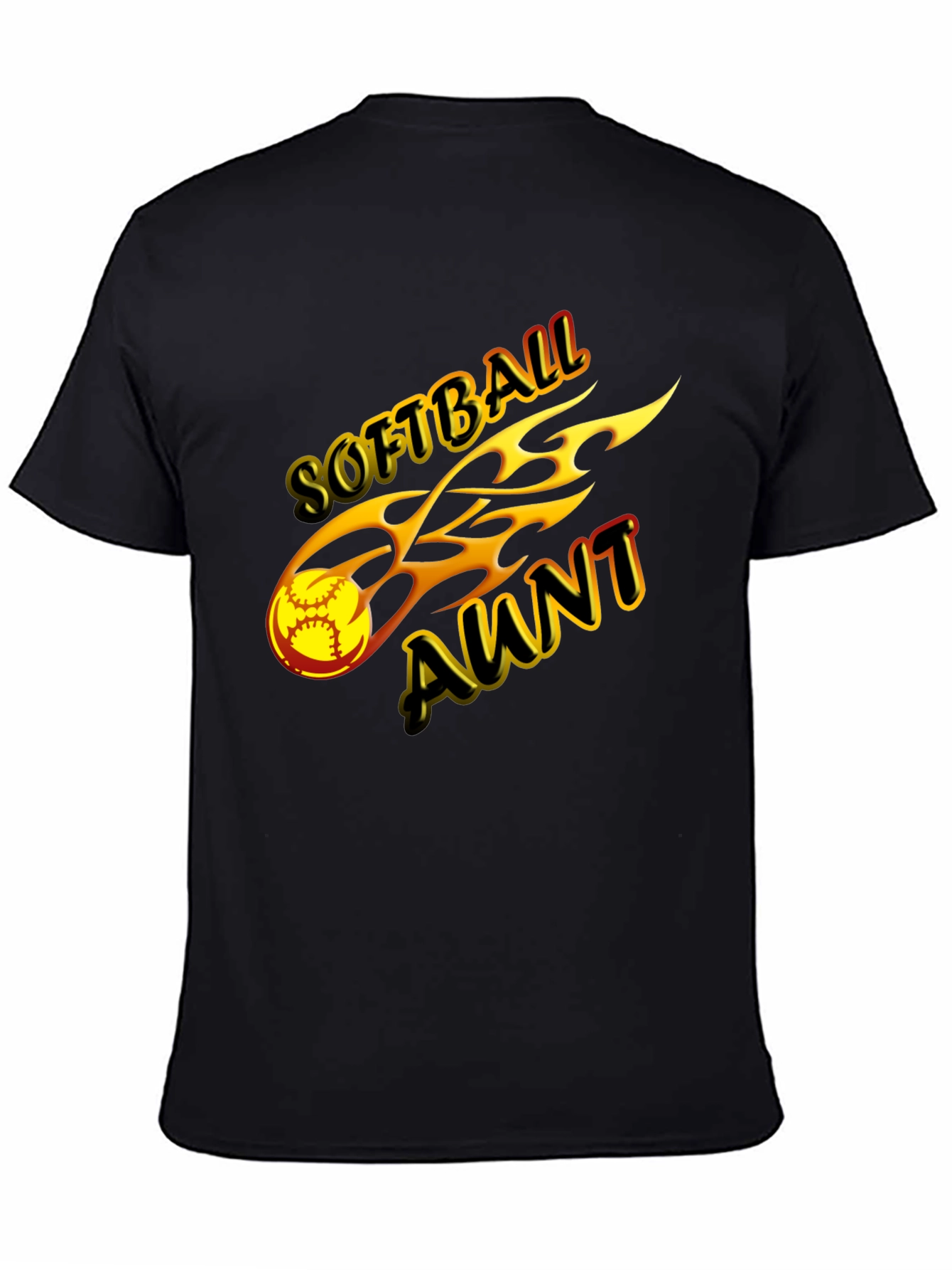 Softball Aunt Graphic Tee - Black