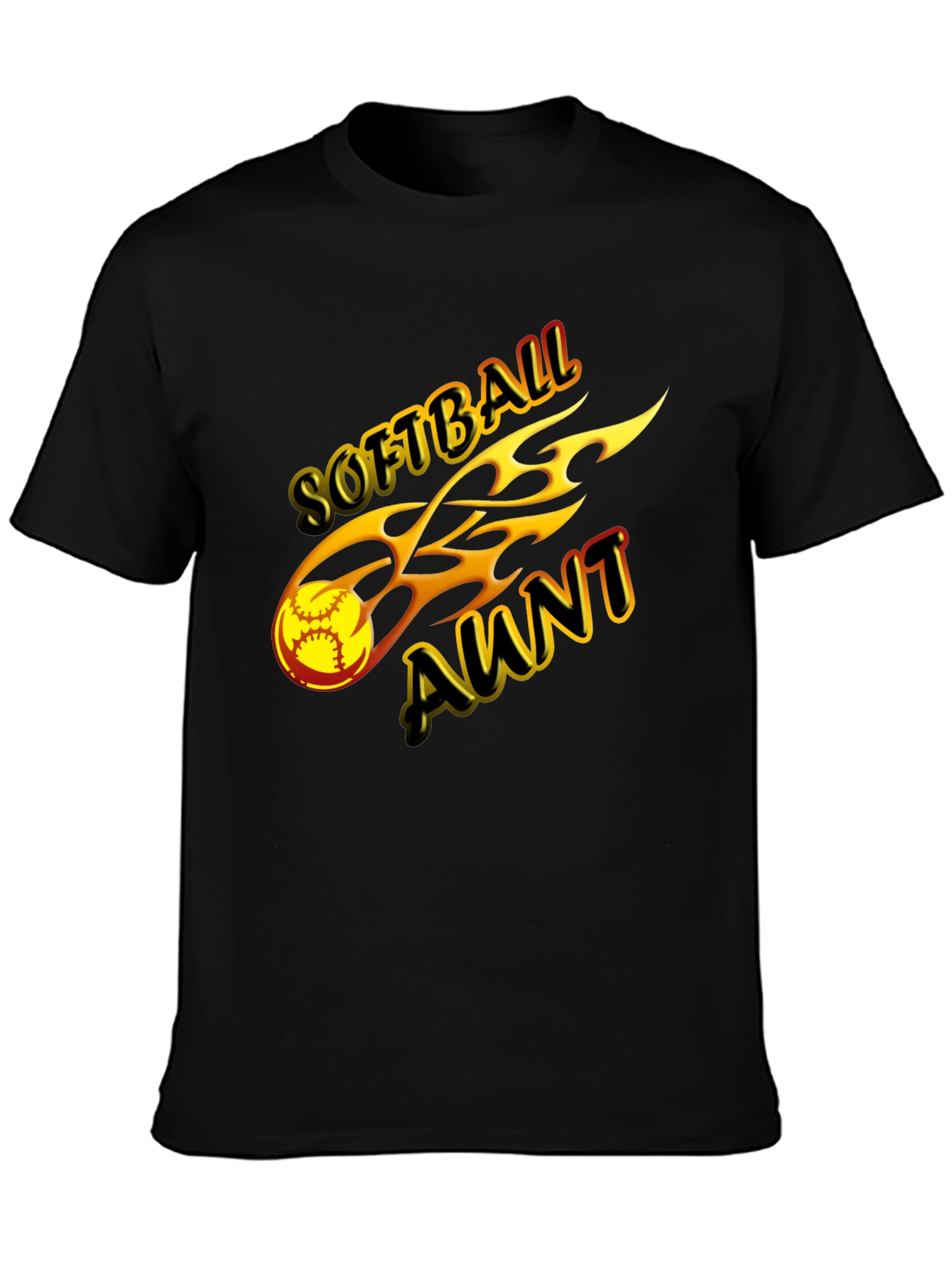 Softball Aunt Graphic Tee - Black