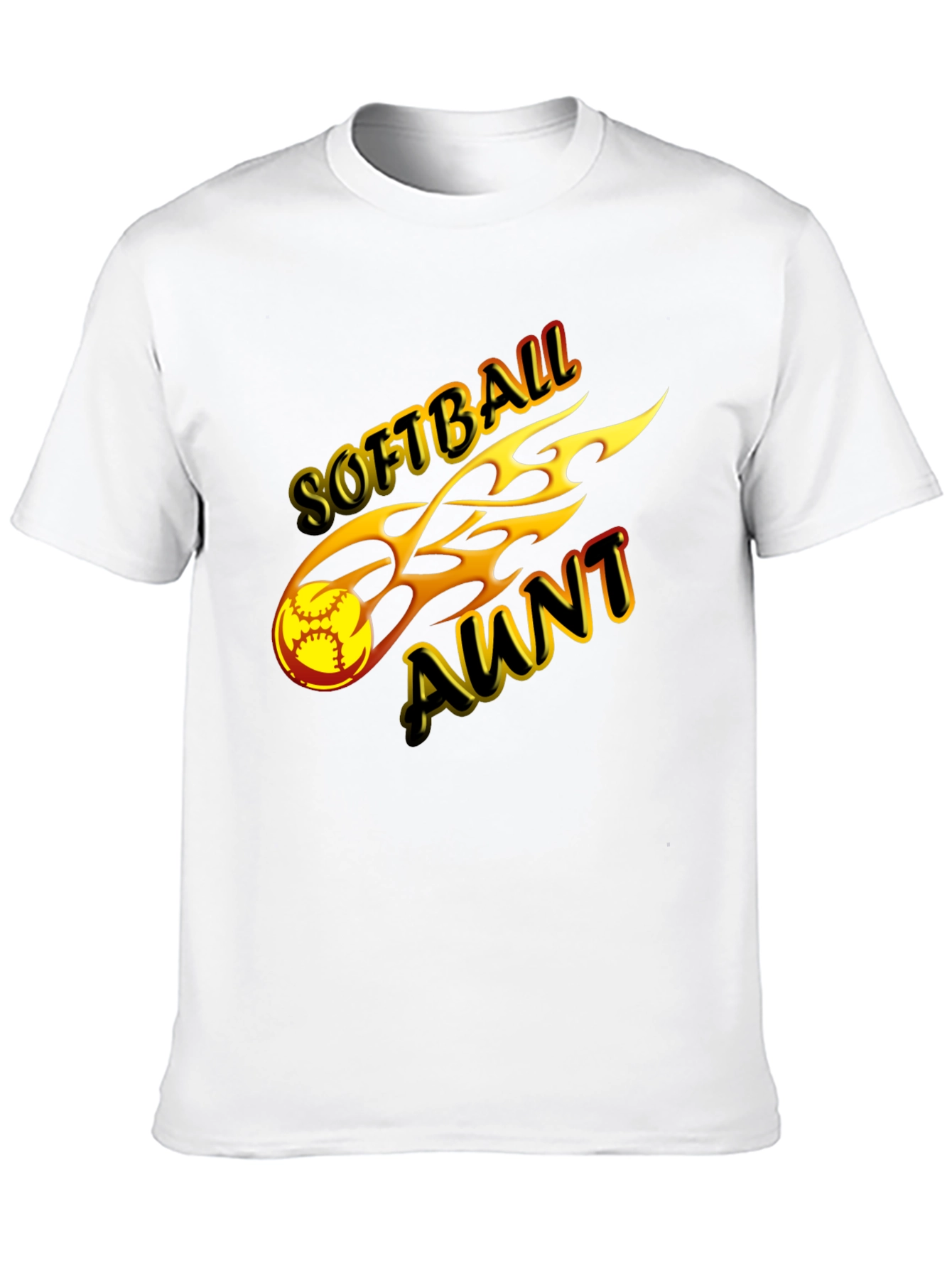 Softball Aunt Graphic Tee - Black