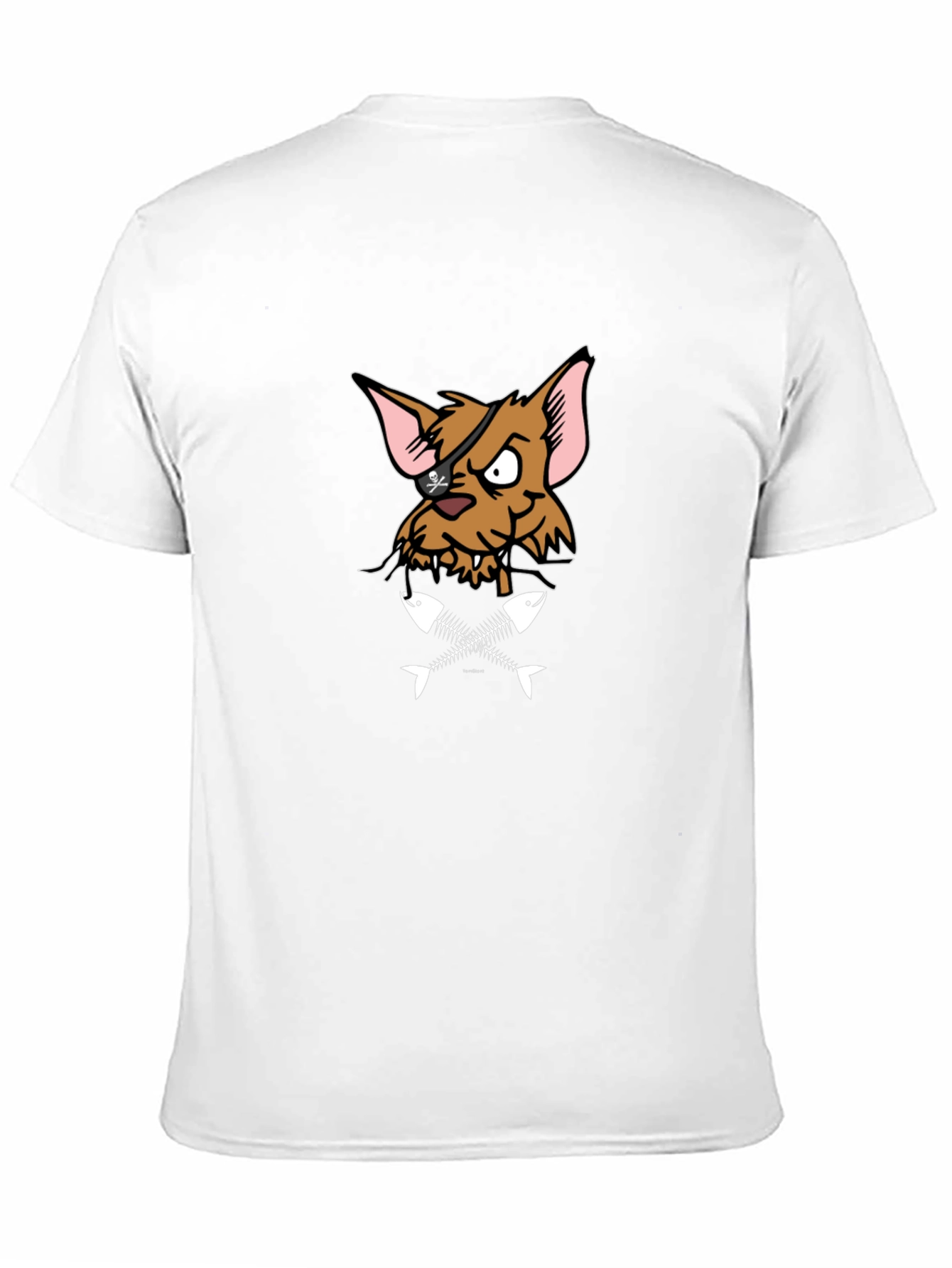 Pirate Cat T-Shirt - Fish Bones Design