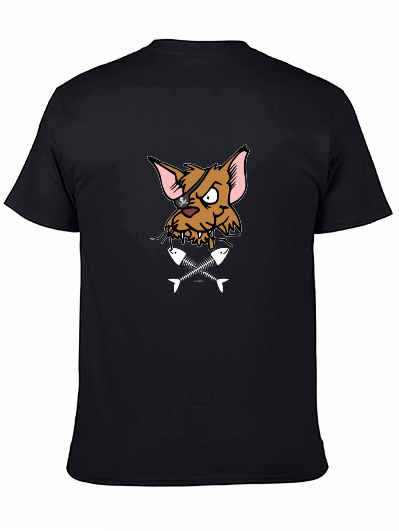 Pirate Cat T-Shirt - Fish Bones Design