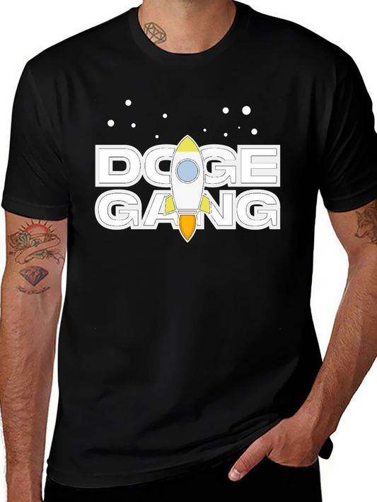 Doge Gang Rocket T-Shirt - Black Cotton