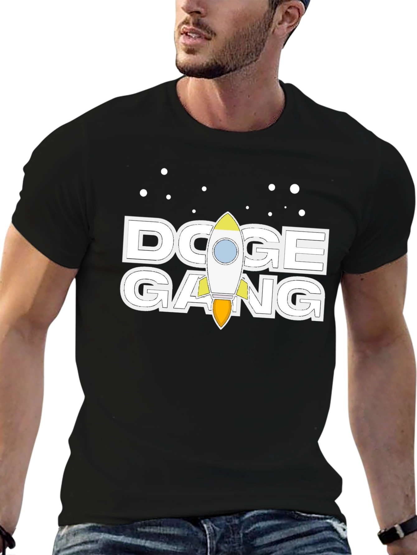Doge Gang Rocket T-Shirt - Black Cotton