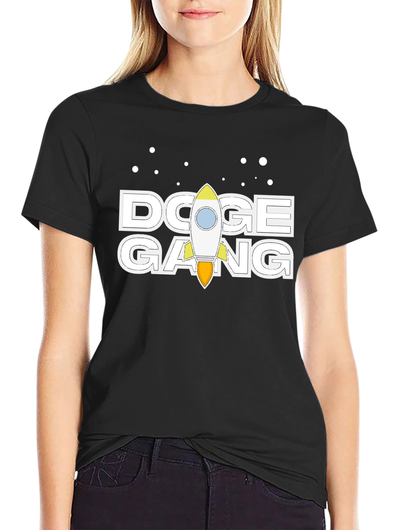 Doge Gang Rocket T-Shirt - Black Cotton