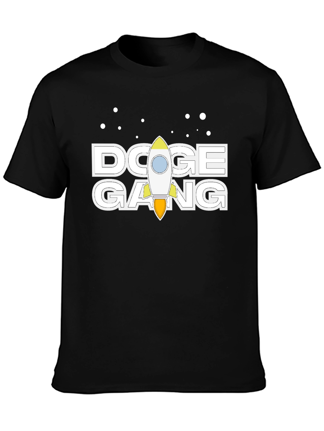 Doge Gang Rocket T-Shirt - Black Cotton