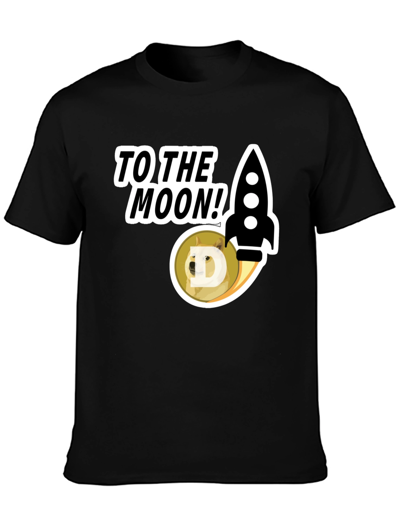 To the Moon! Doge Rocket Graphic Tee