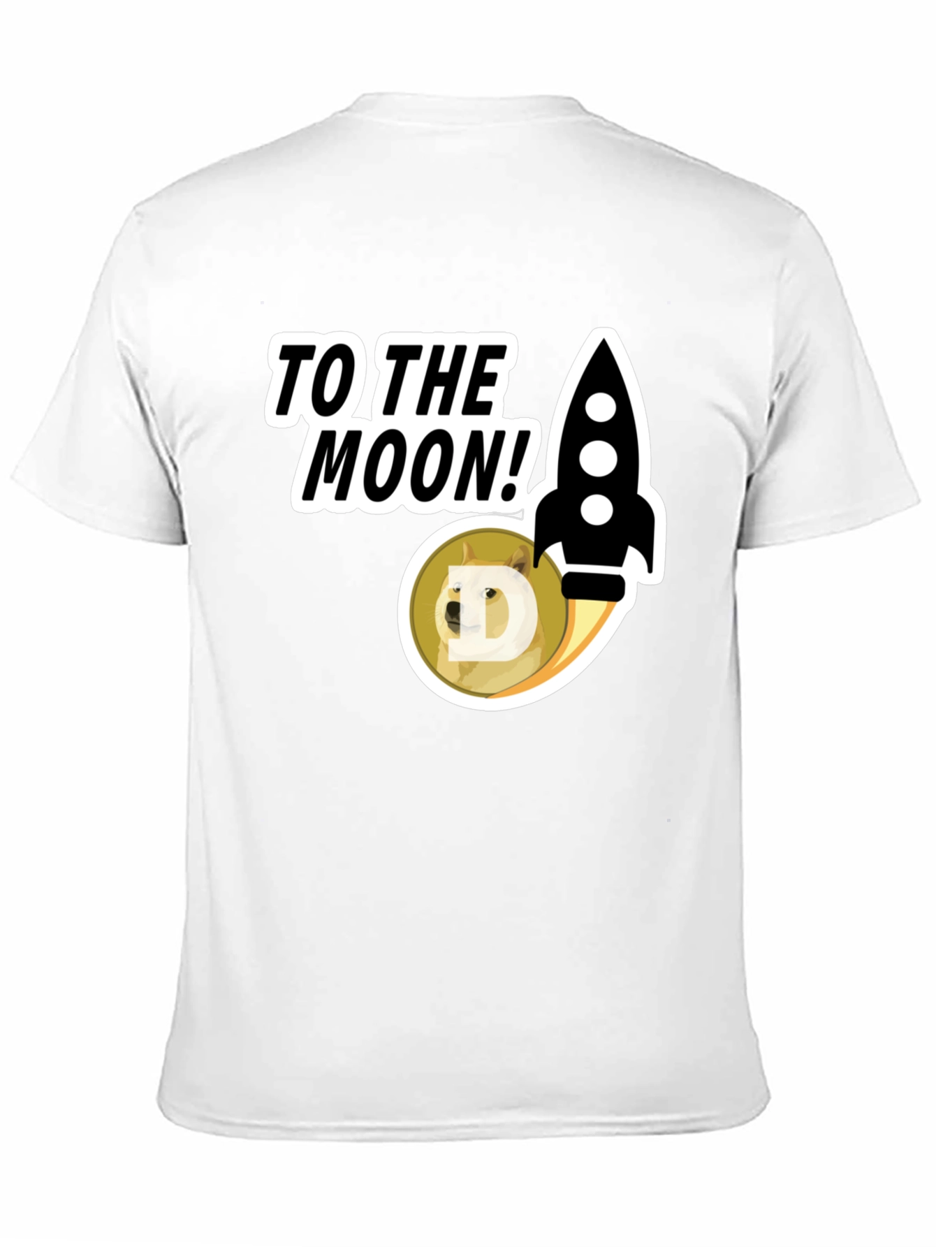 To the Moon! Doge Rocket Graphic Tee