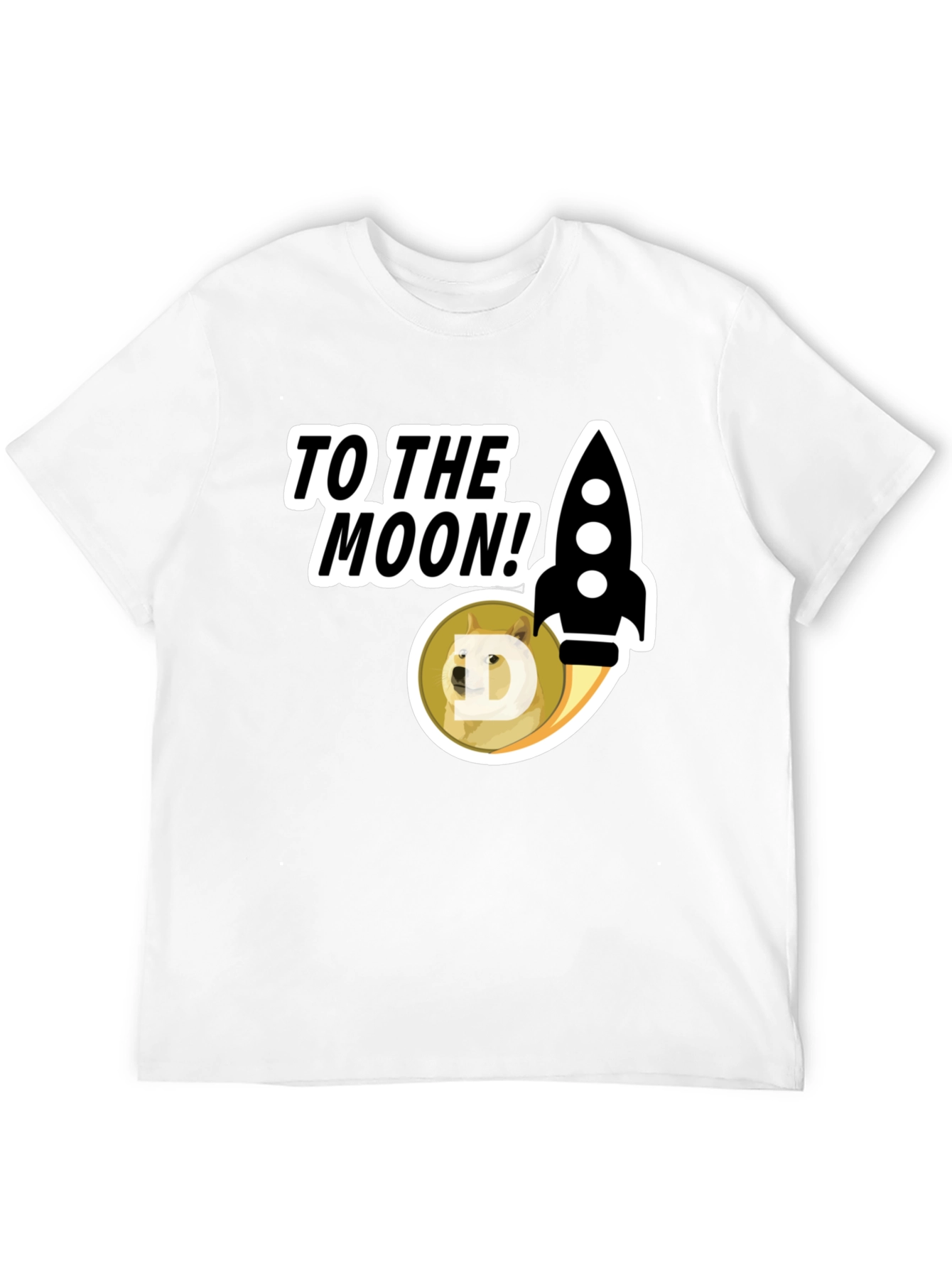 To the Moon! Doge Rocket Graphic Tee