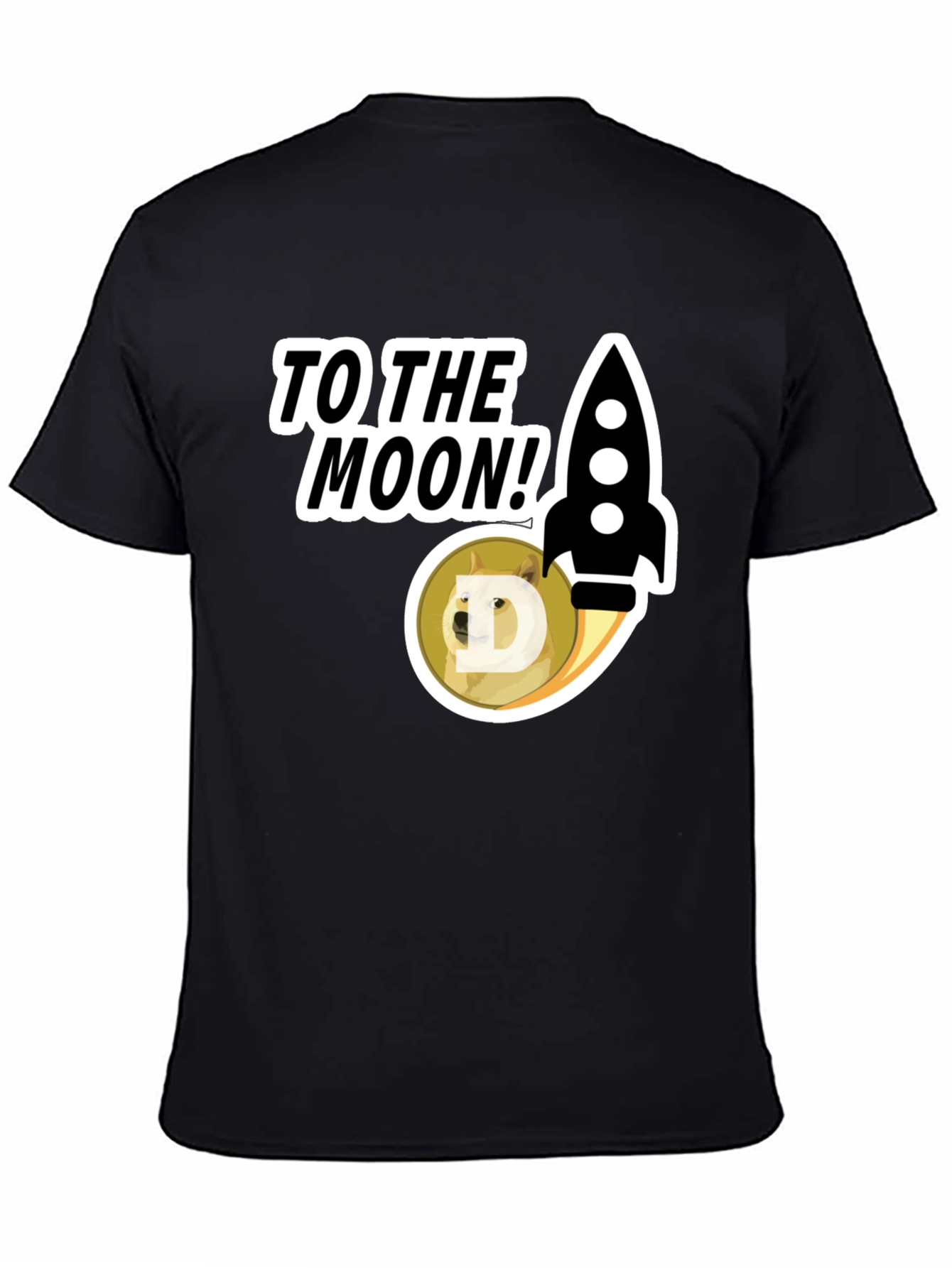To the Moon! Doge Rocket Graphic Tee