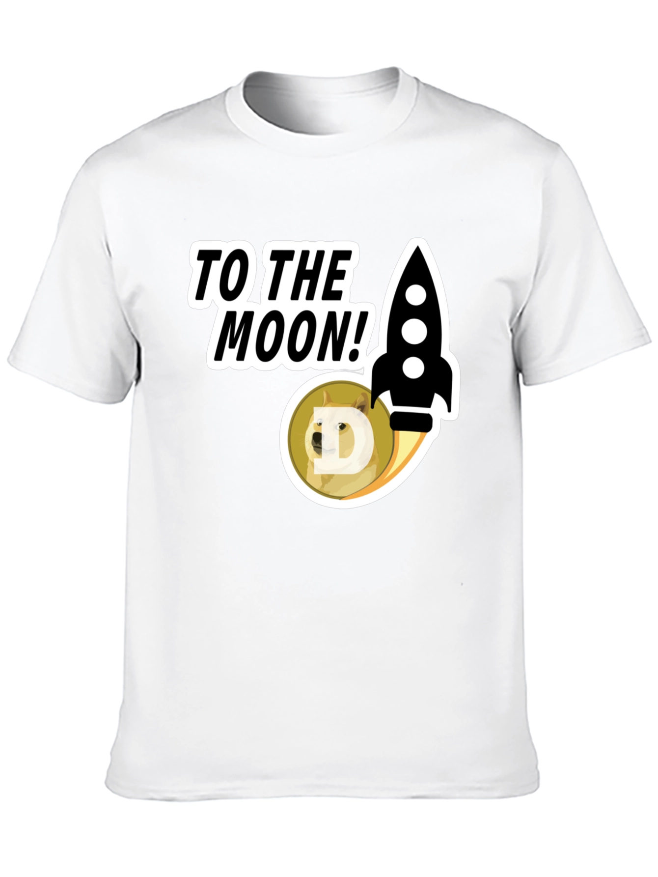 To the Moon! Doge Rocket Graphic Tee