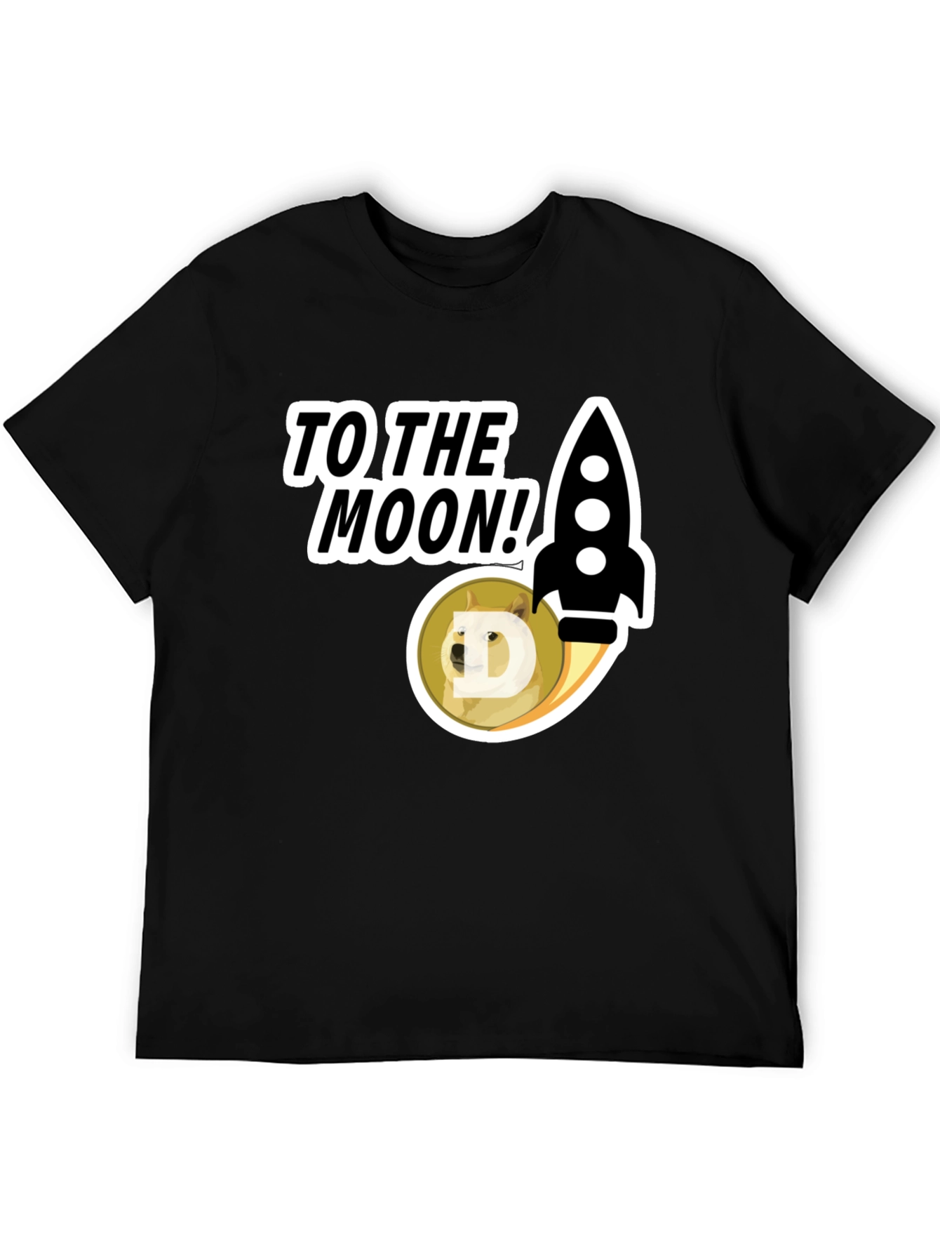 To the Moon! Doge Rocket Graphic Tee