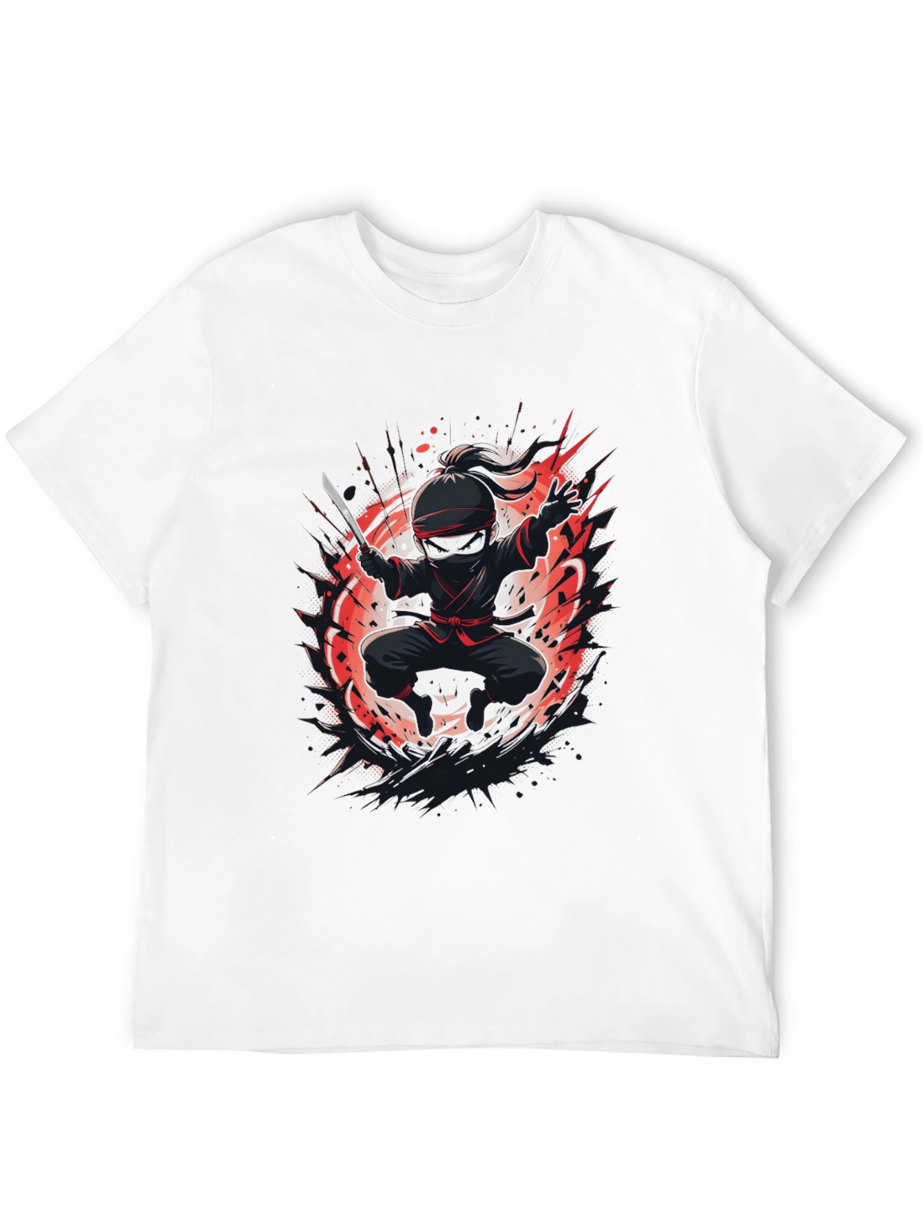 Ninja Warrior Graphic Tee - Black Cotton T-Shirt