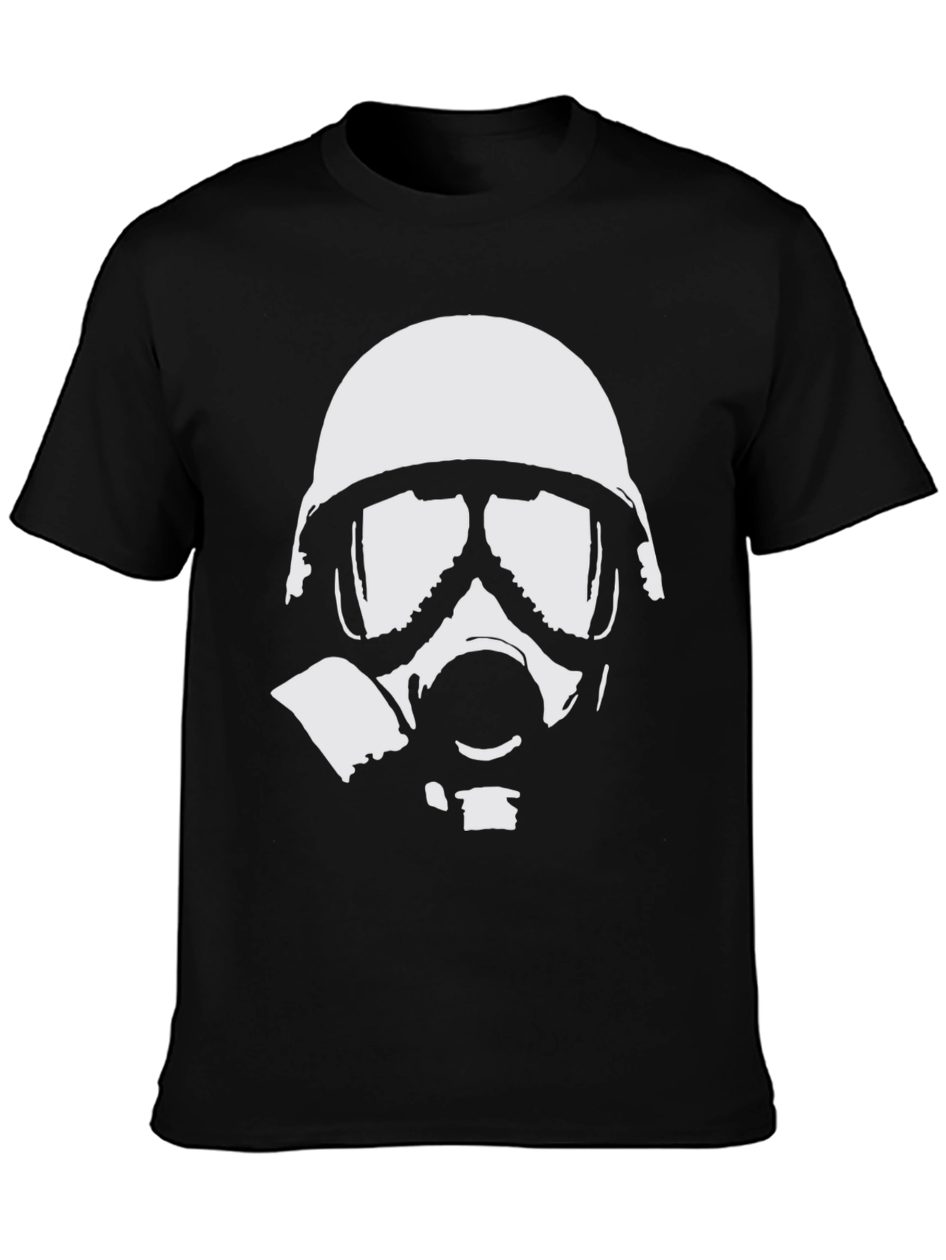 Gas Mask Graphic Tee - Black Cotton T-Shirt
