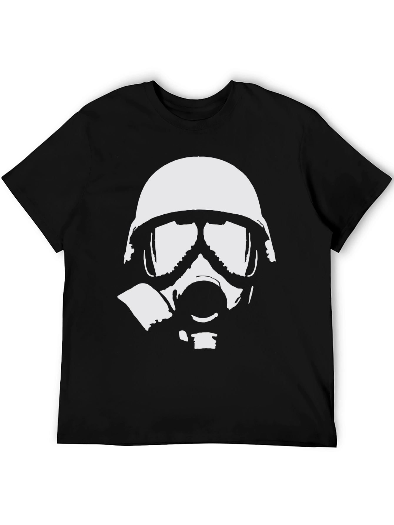 Gas Mask Graphic Tee - Black Cotton T-Shirt