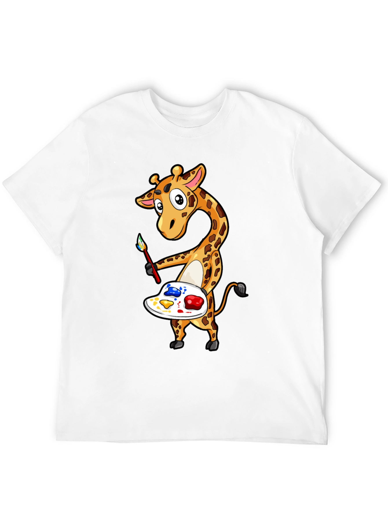 Giraffe Artist Graphic Tee - Black