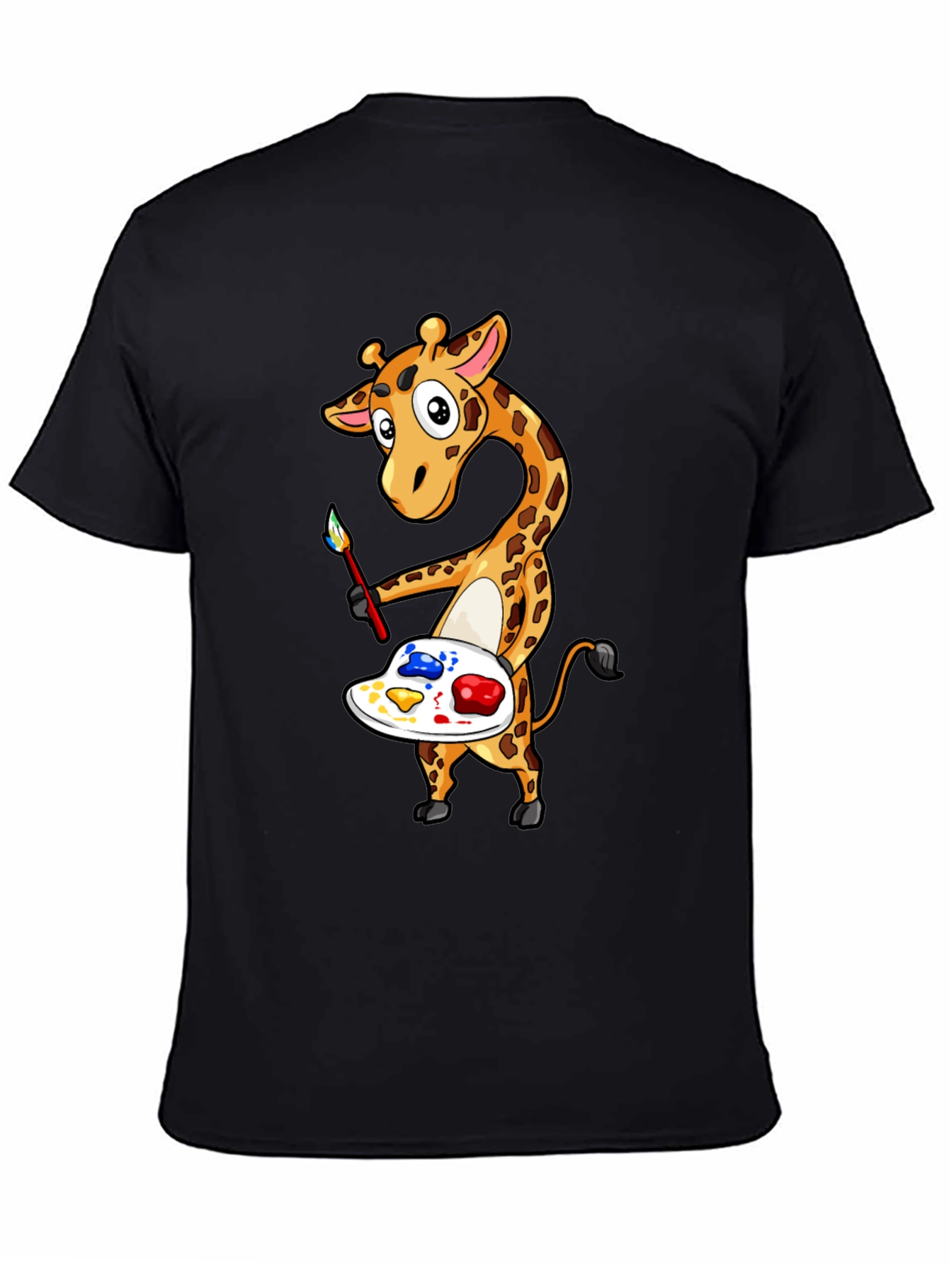 Giraffe Artist Graphic Tee - Black