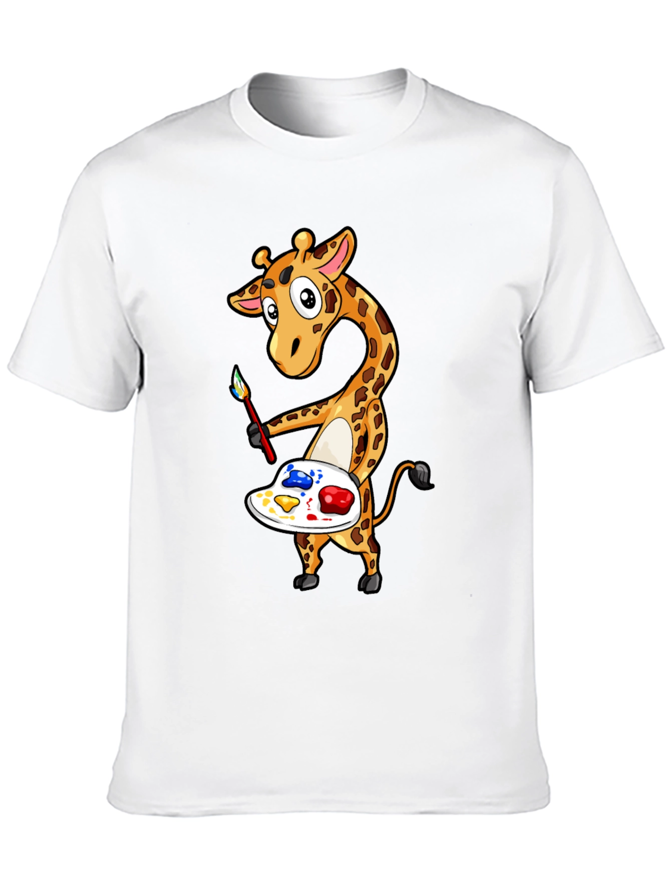 Giraffe Artist Graphic Tee - Black