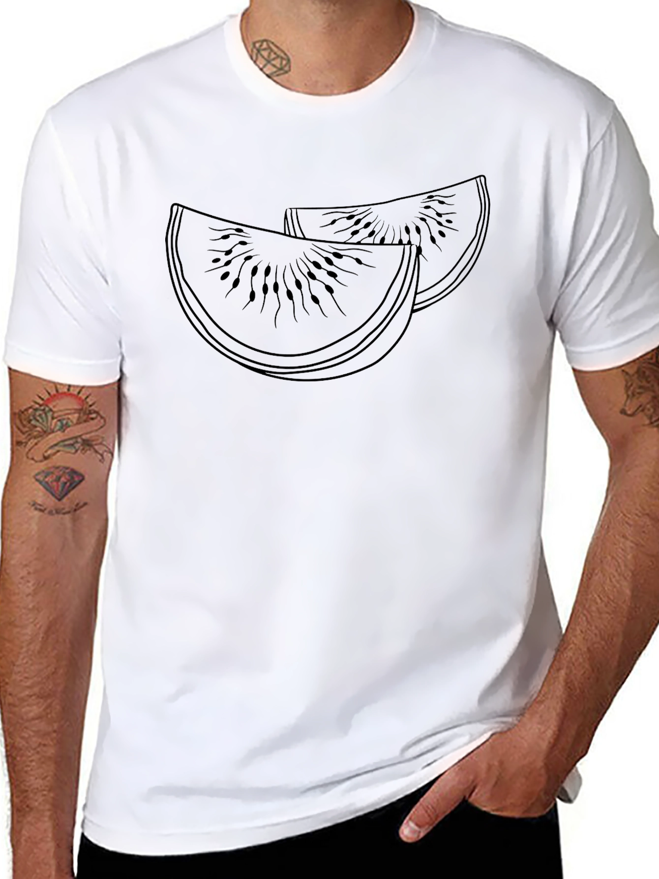 Kiwi Slice Graphic T-Shirt - Unique Fruit Design Tee