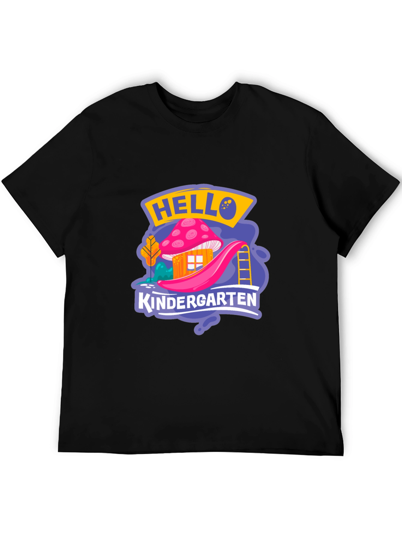 Hello Kindergarten Black T-Shirt